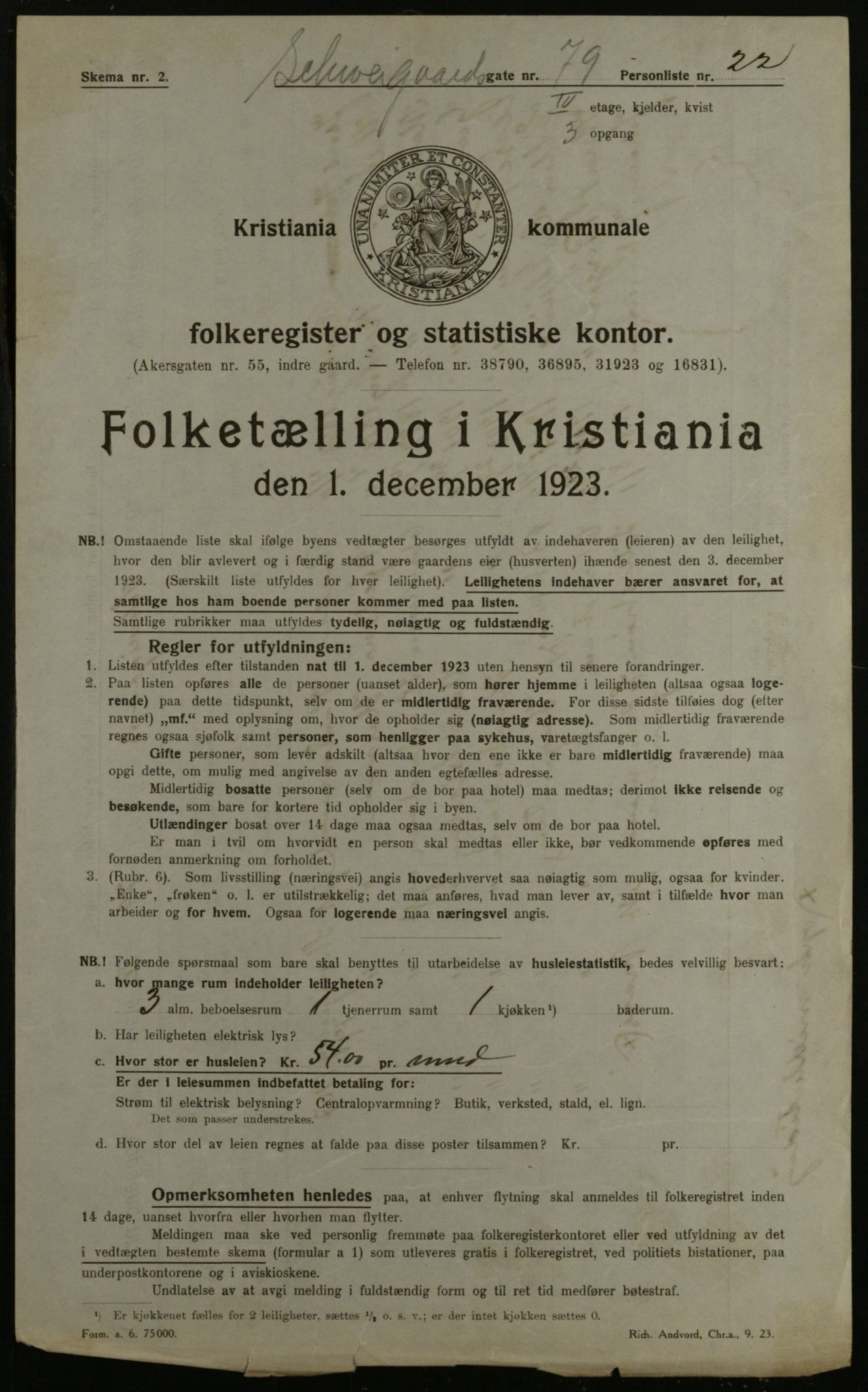 OBA, Municipal Census 1923 for Kristiania, 1923, p. 101881