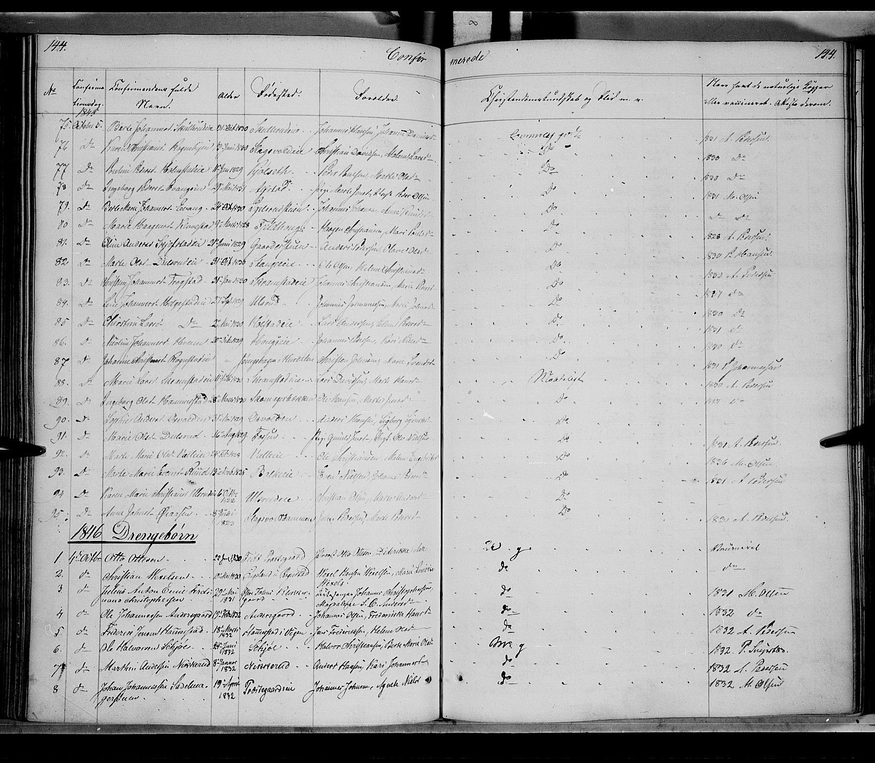 Østre Toten prestekontor, SAH/PREST-104/H/Ha/Haa/L0002: Parish register (official) no. 2, 1840-1847, p. 144
