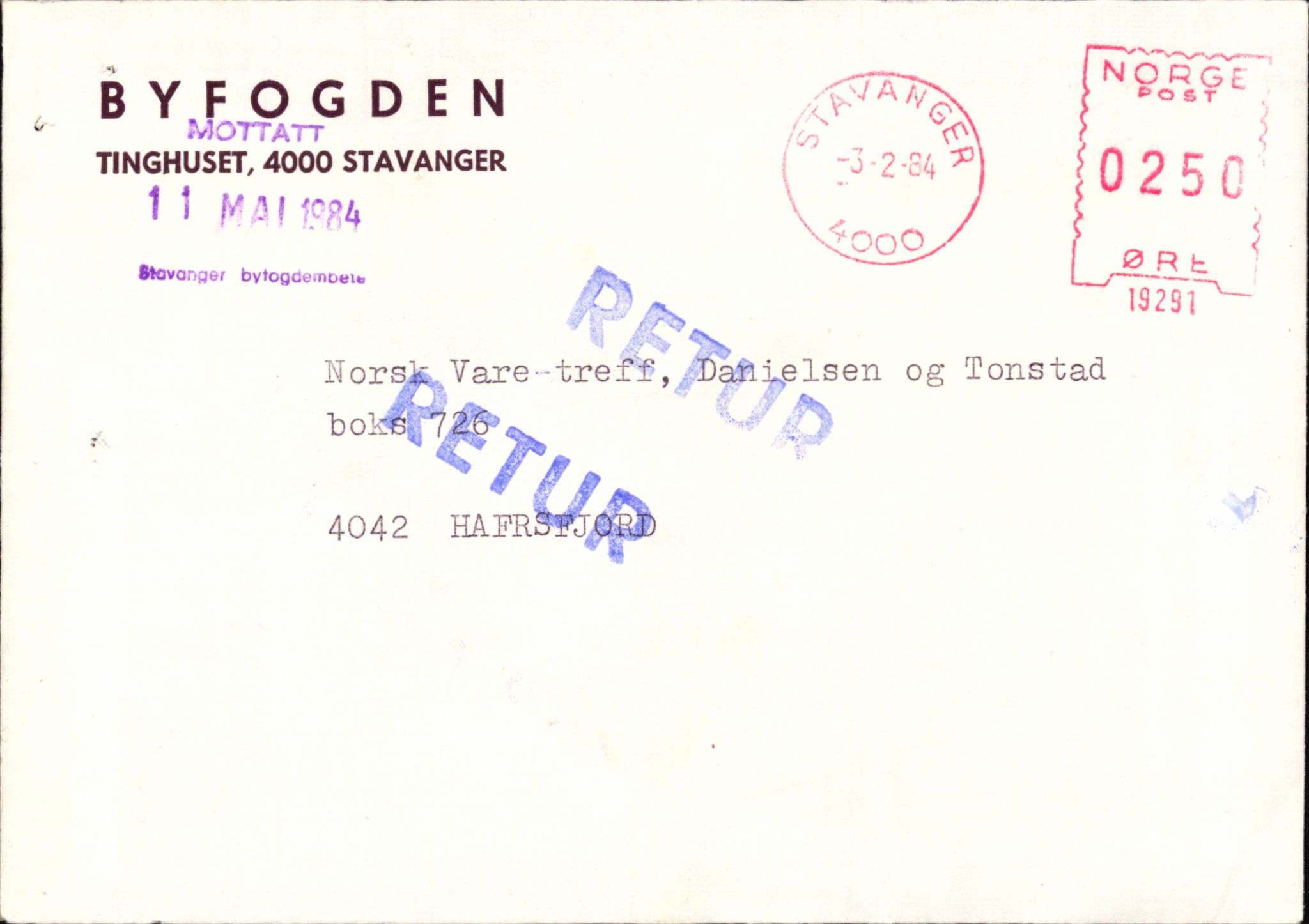 Stavanger byfogd, AV/SAST-A-101408/002/J/Jd/Jde/L0021: Registreringsmeldinger og bilag. Enkeltmannsforetak, 2971-3055, 1984-1990, p. 4