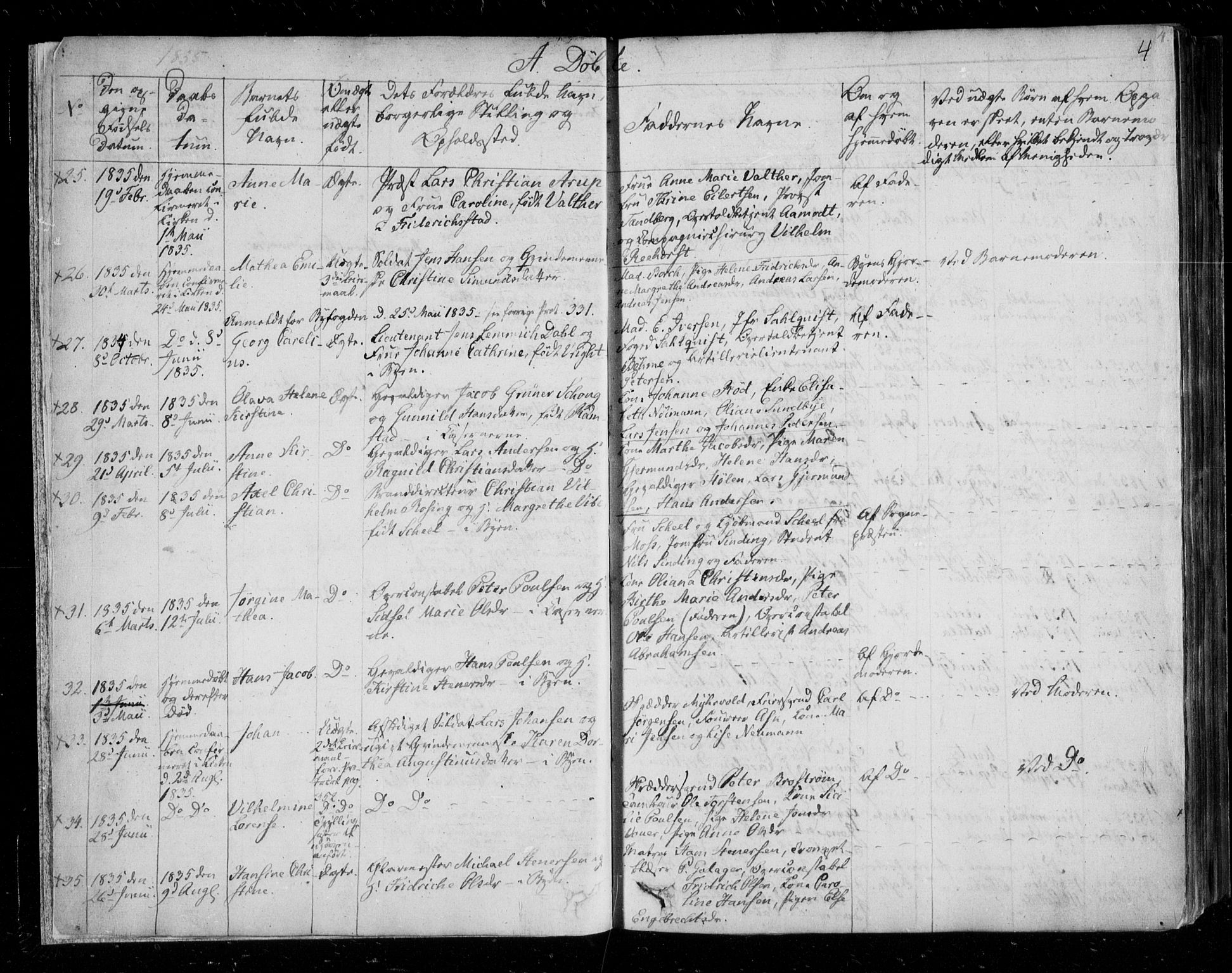 Fredrikstad prestekontor Kirkebøker, AV/SAO-A-11082/F/Fa/L0005: Parish register (official) no. 5, 1835-1856, p. 4