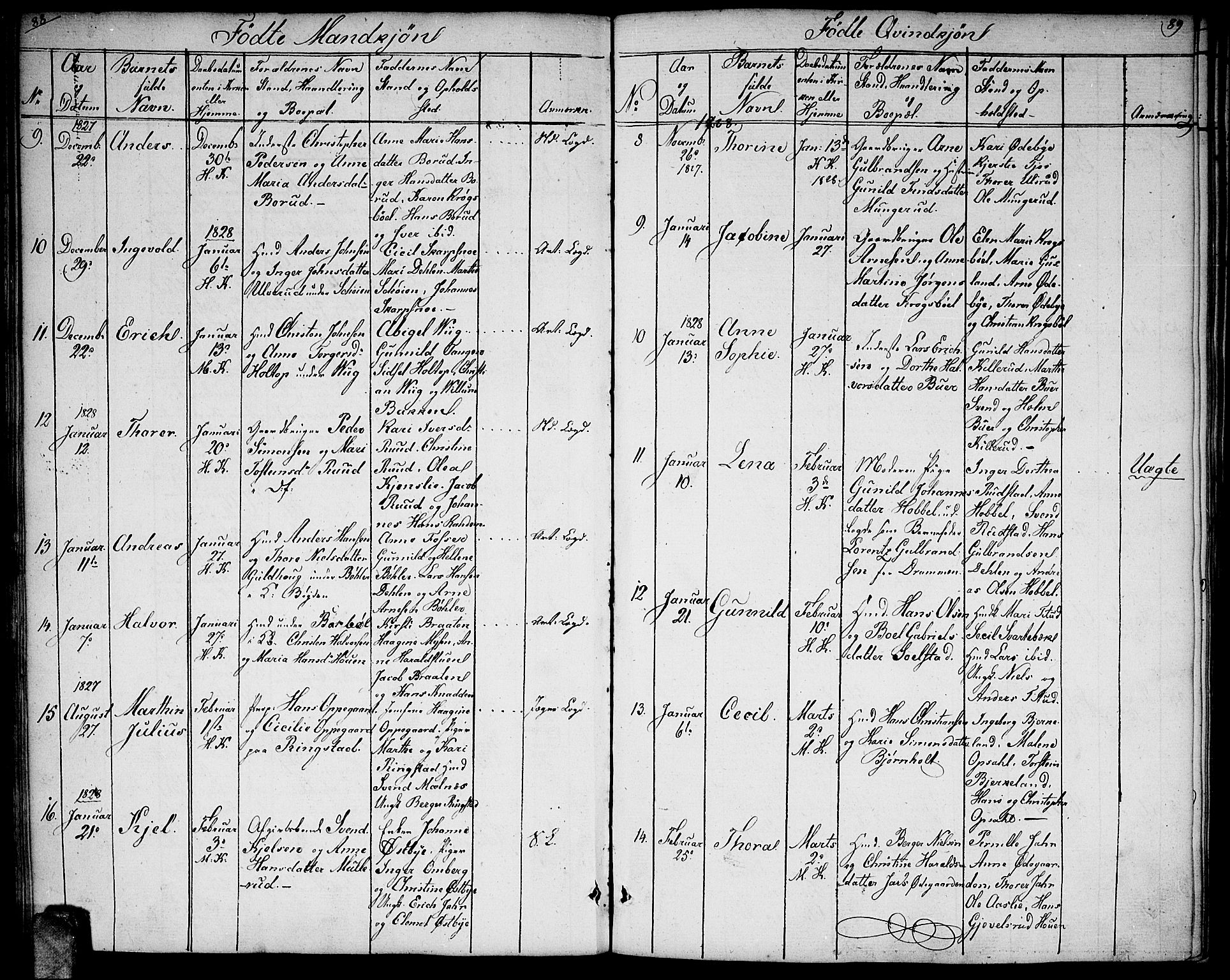 Enebakk prestekontor Kirkebøker, SAO/A-10171c/F/Fa/L0007: Parish register (official) no. I 7, 1823-1832, p. 88-89