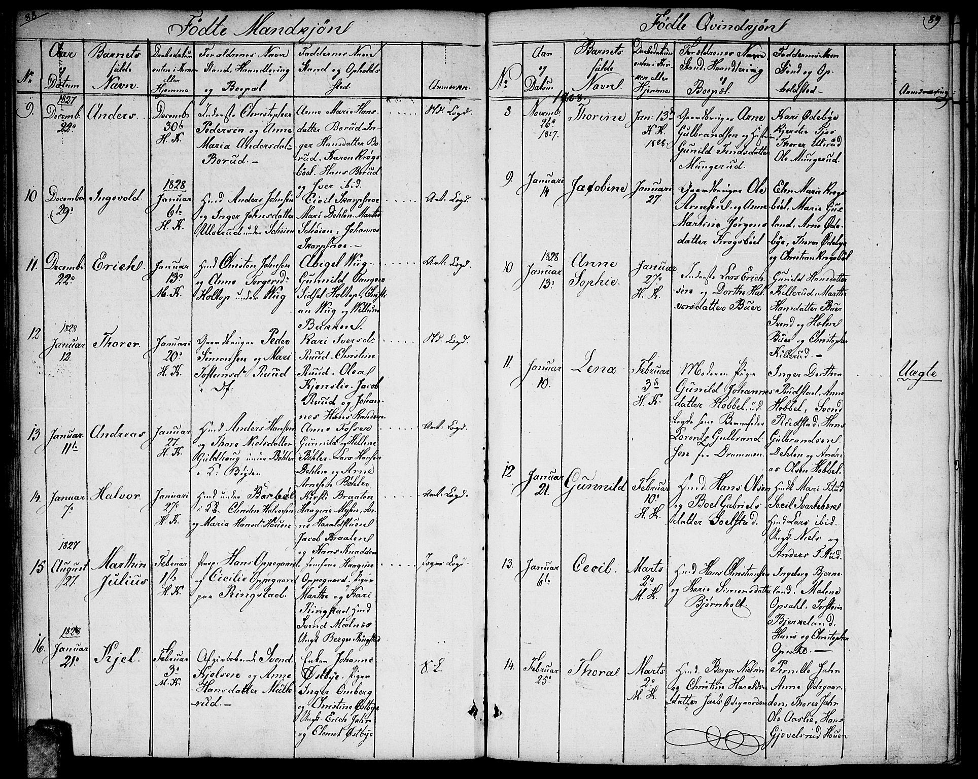 Enebakk prestekontor Kirkebøker, AV/SAO-A-10171c/F/Fa/L0007: Parish register (official) no. I 7, 1823-1832, p. 88-89