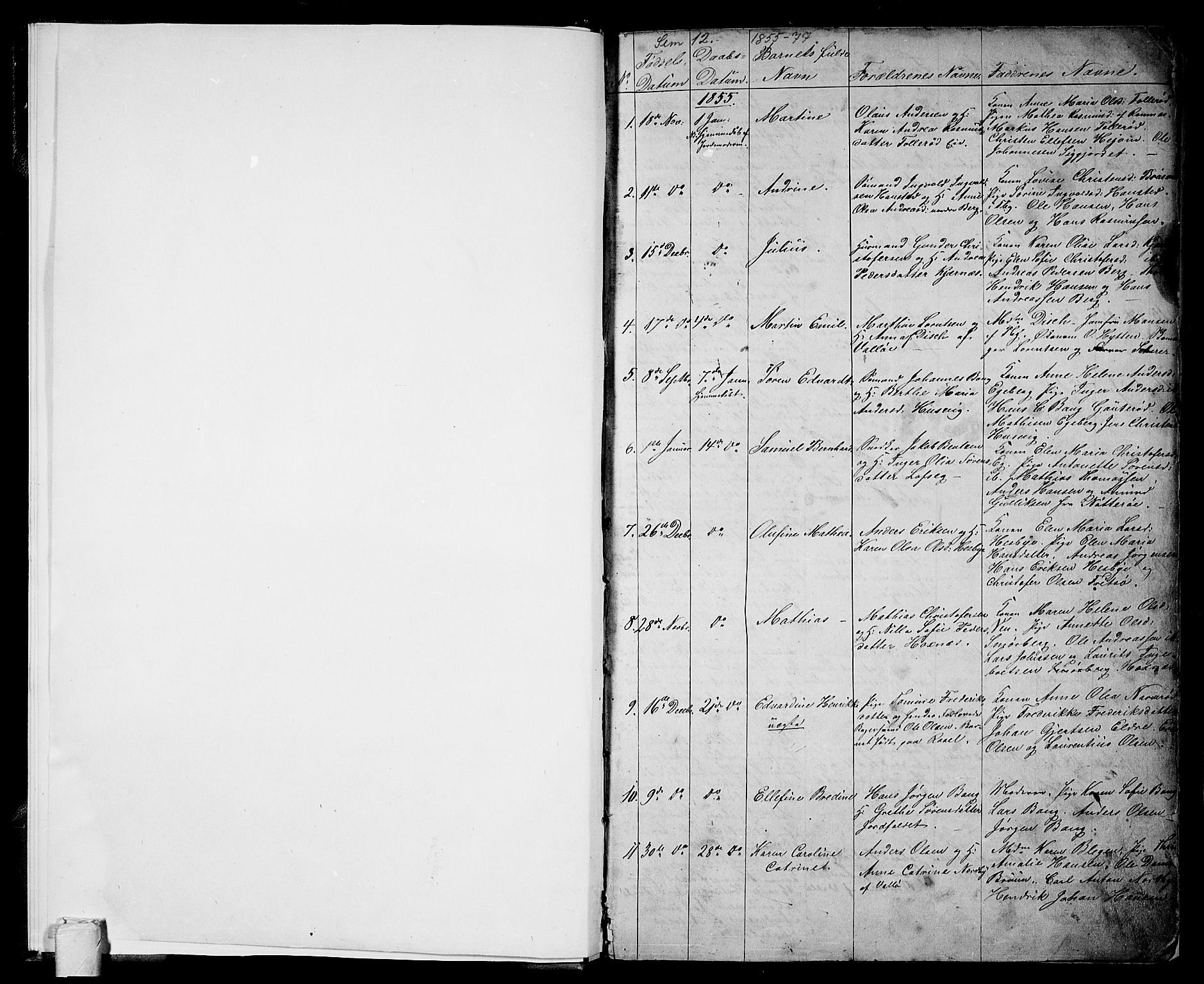 Sem kirkebøker, AV/SAKO-A-5/G/Ga/L0004: Parish register (copy) no. I 4, 1855-1877