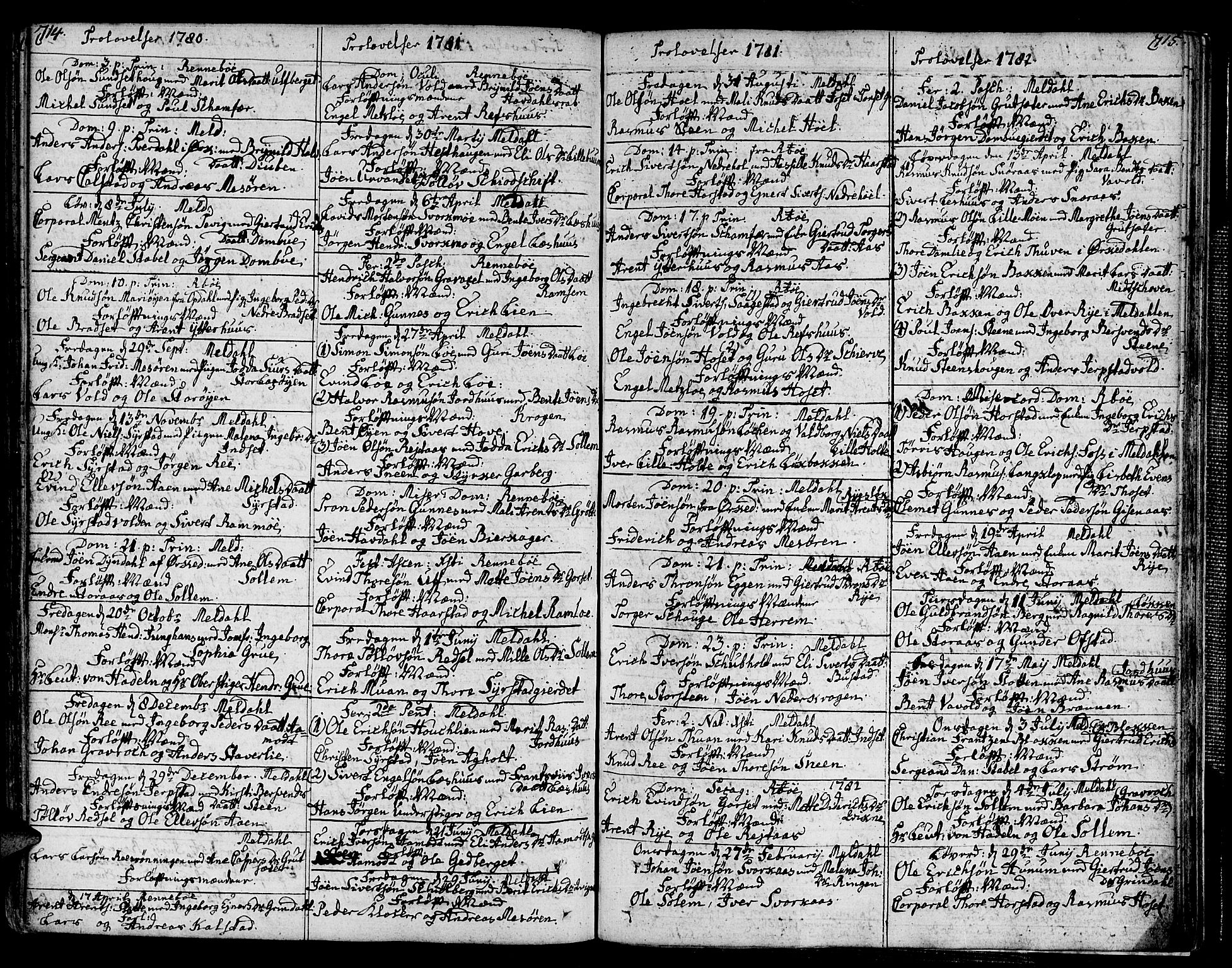 Ministerialprotokoller, klokkerbøker og fødselsregistre - Sør-Trøndelag, SAT/A-1456/672/L0852: Parish register (official) no. 672A05, 1776-1815, p. 714-715
