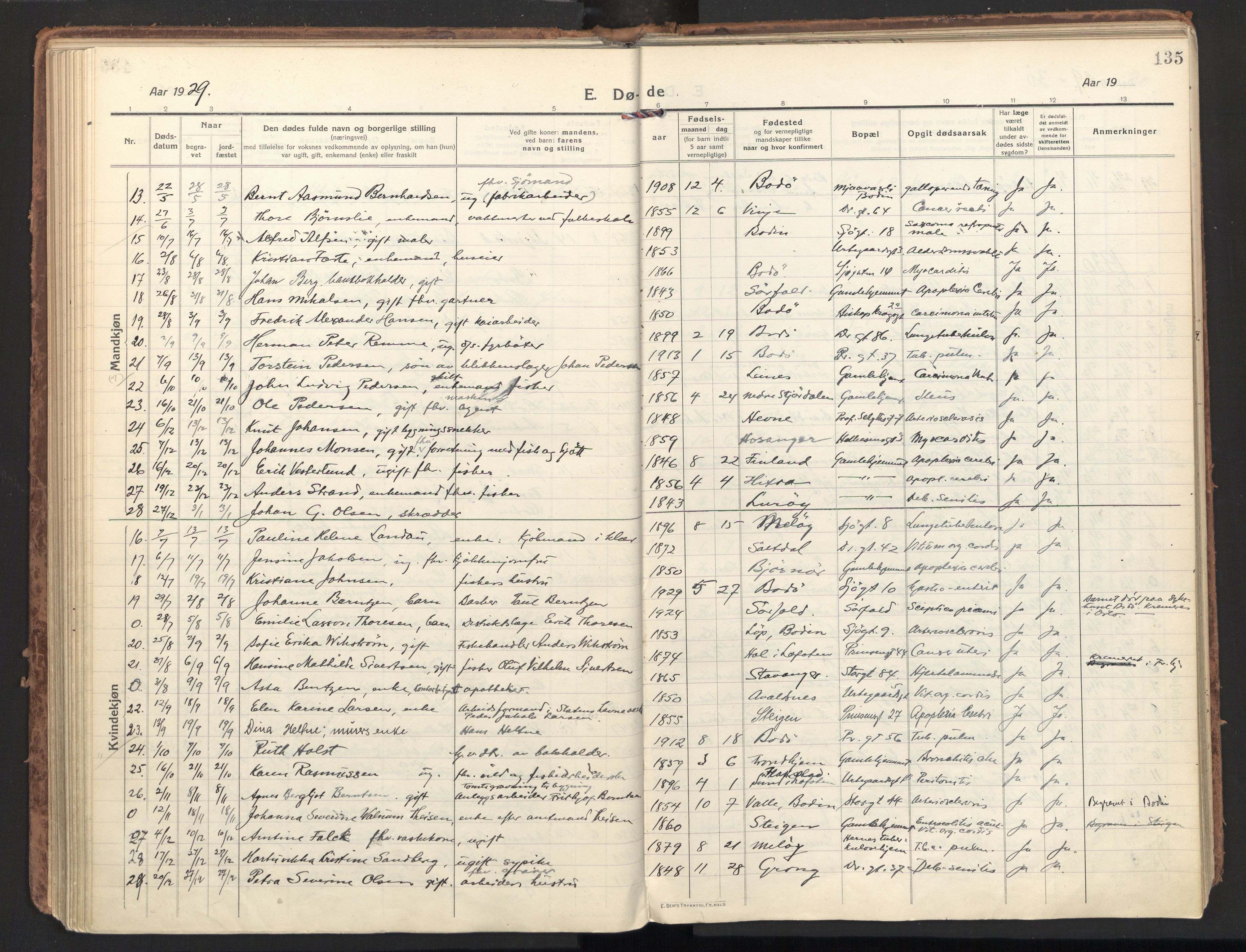 Ministerialprotokoller, klokkerbøker og fødselsregistre - Nordland, SAT/A-1459/801/L0018: Parish register (official) no. 801A18, 1916-1930, p. 135