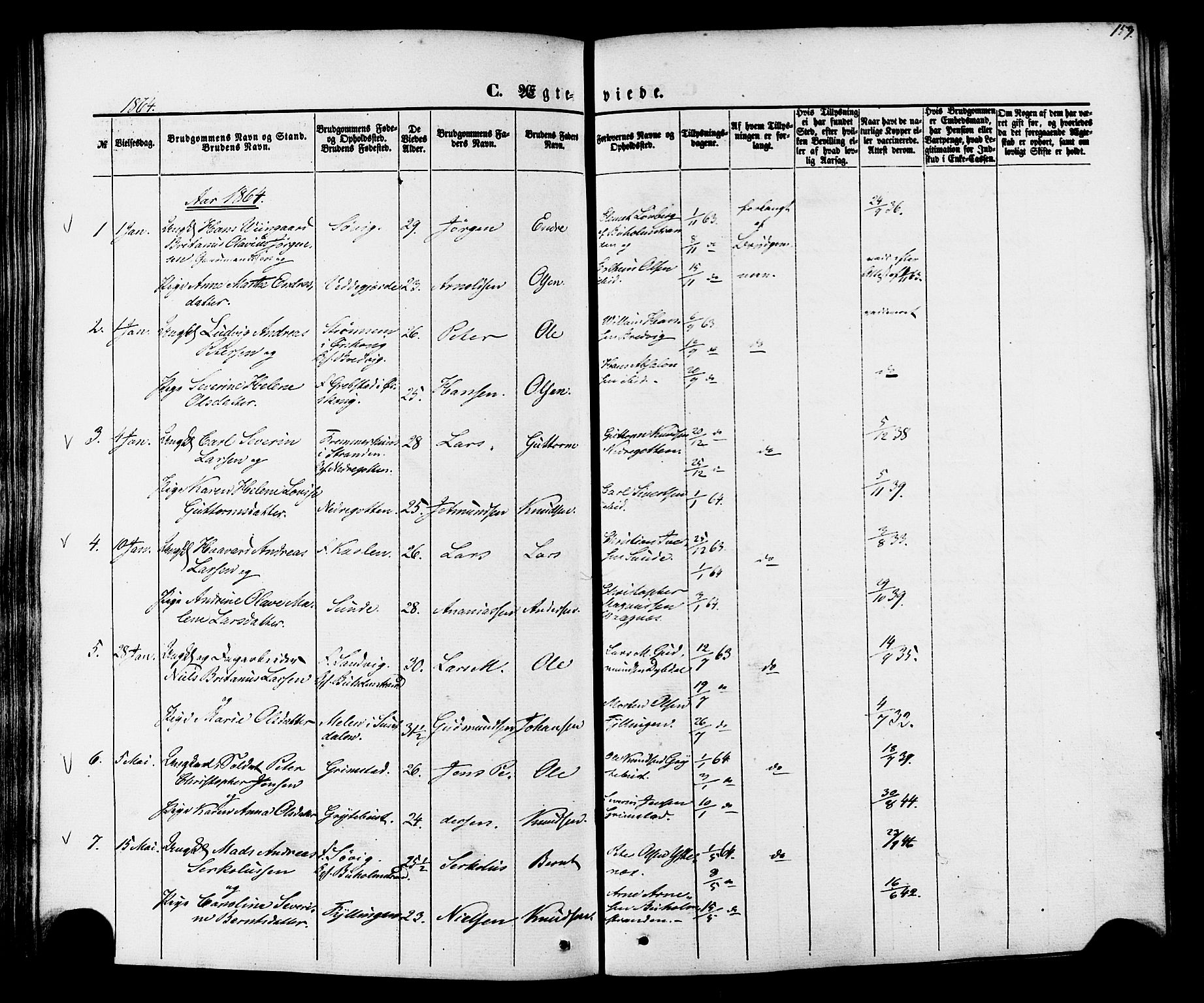 Ministerialprotokoller, klokkerbøker og fødselsregistre - Møre og Romsdal, AV/SAT-A-1454/528/L0398: Parish register (official) no. 528A09, 1858-1864, p. 159