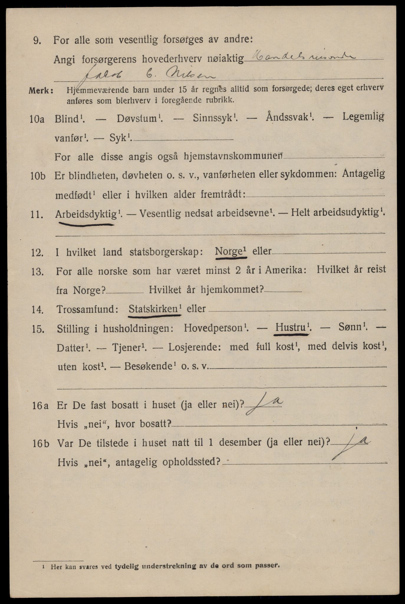 SAST, 1920 census for Stavanger, 1920, p. 86851