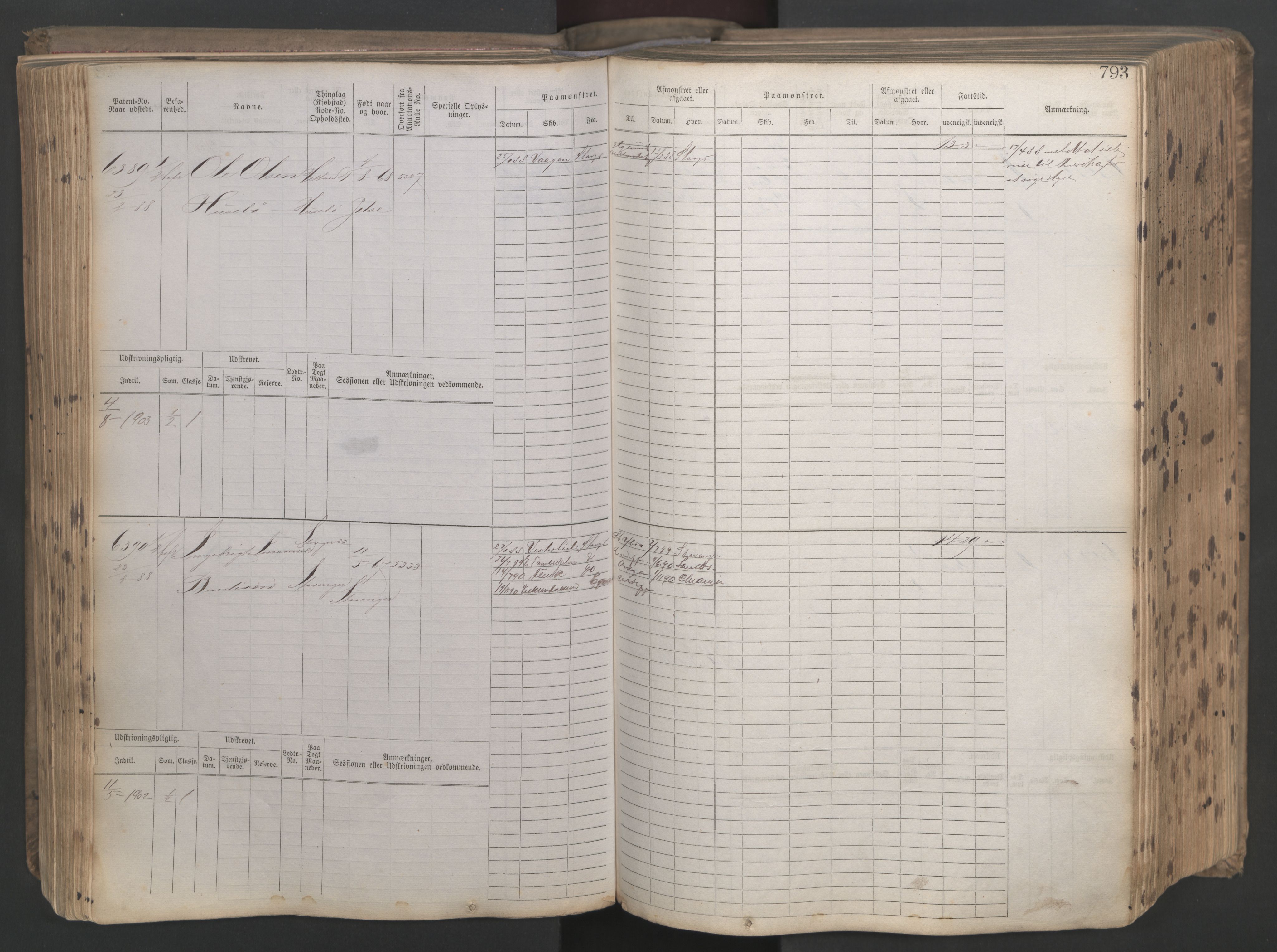 Stavanger sjømannskontor, AV/SAST-A-102006/F/Fb/Fbb/L0021: Sjøfartshovedrulle patnentnr. 6005-7204 (dublett), 1887, p. 197