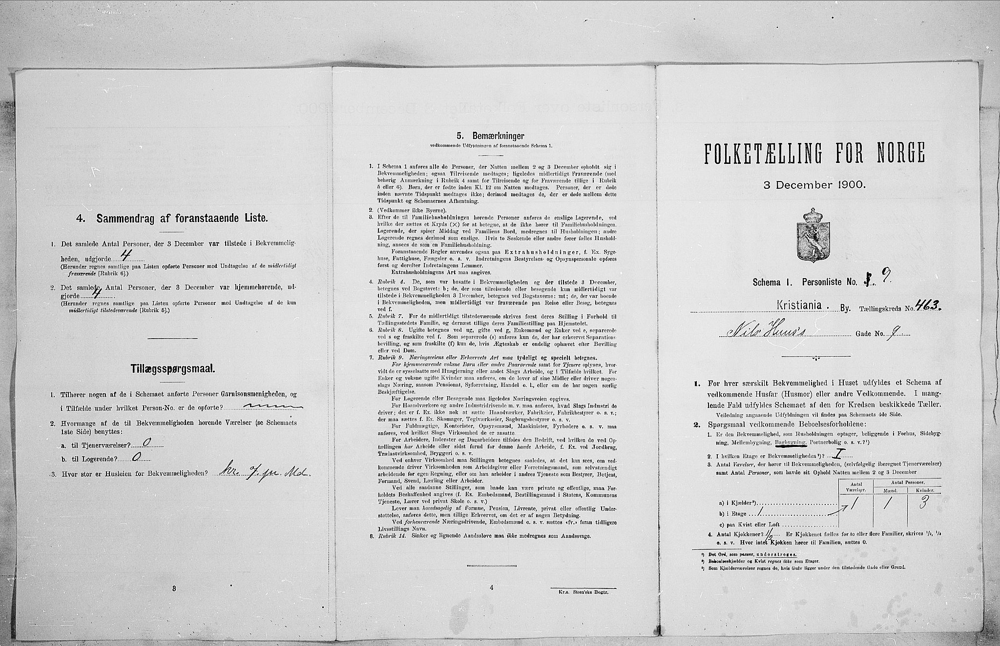 SAO, 1900 census for Kristiania, 1900, p. 63483