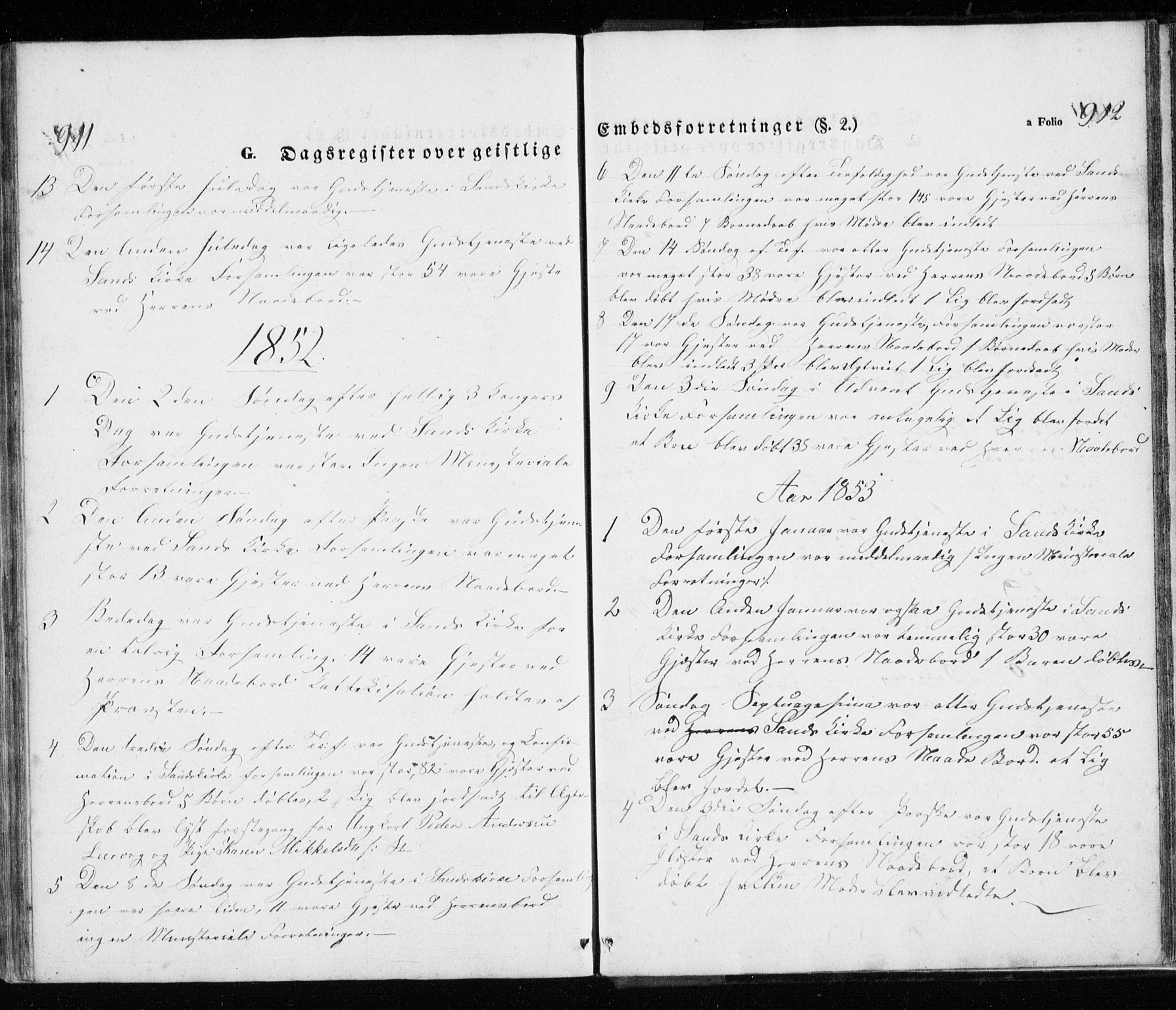 Trondenes sokneprestkontor, SATØ/S-1319/H/Ha/L0010kirke: Parish register (official) no. 10, 1840-1865, p. 911-912