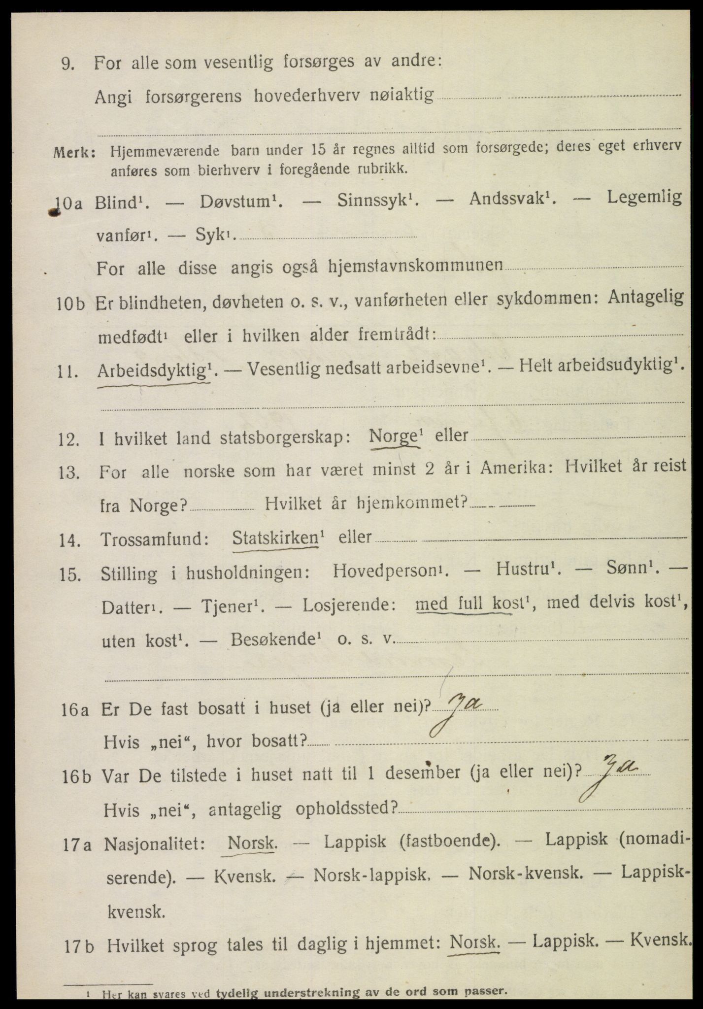 SAT, 1920 census for Mosvik, 1920, p. 391