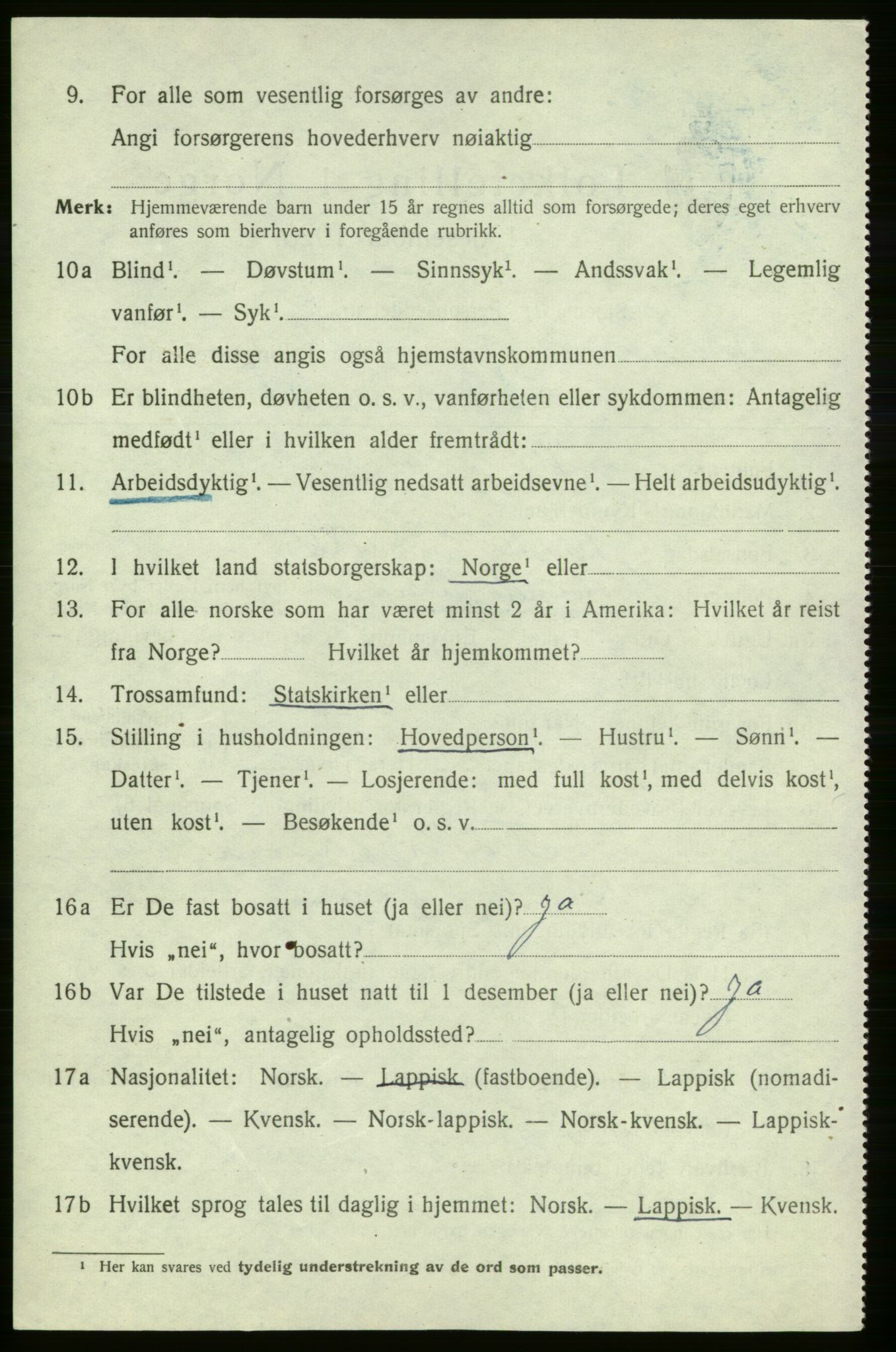 SATØ, 1920 census for , 1920, p. 649