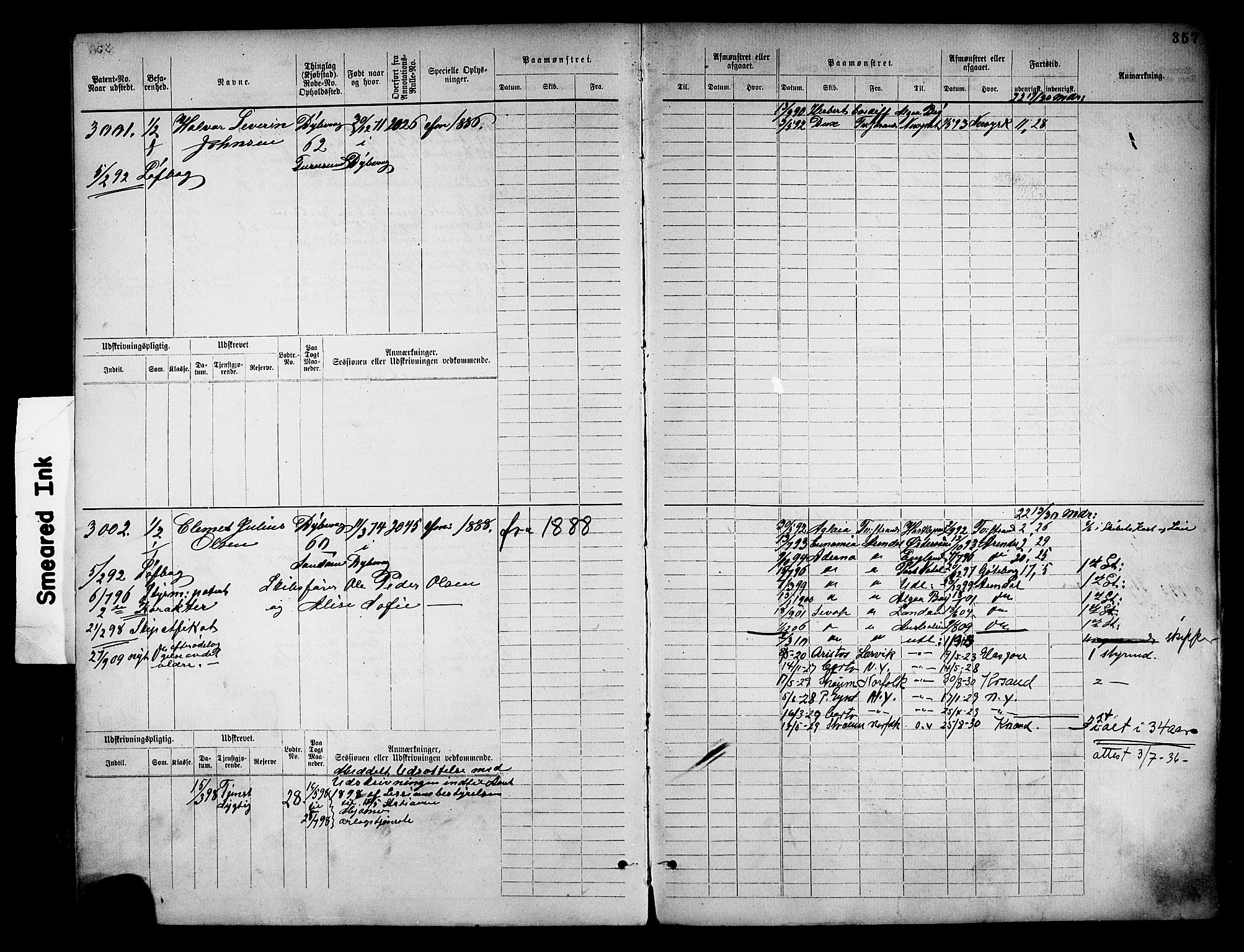 Tvedestrand mønstringskrets, SAK/2031-0011/F/Fb/L0018: Hovedrulle nr 2289-3056, U-34, 1882-1892, p. 369