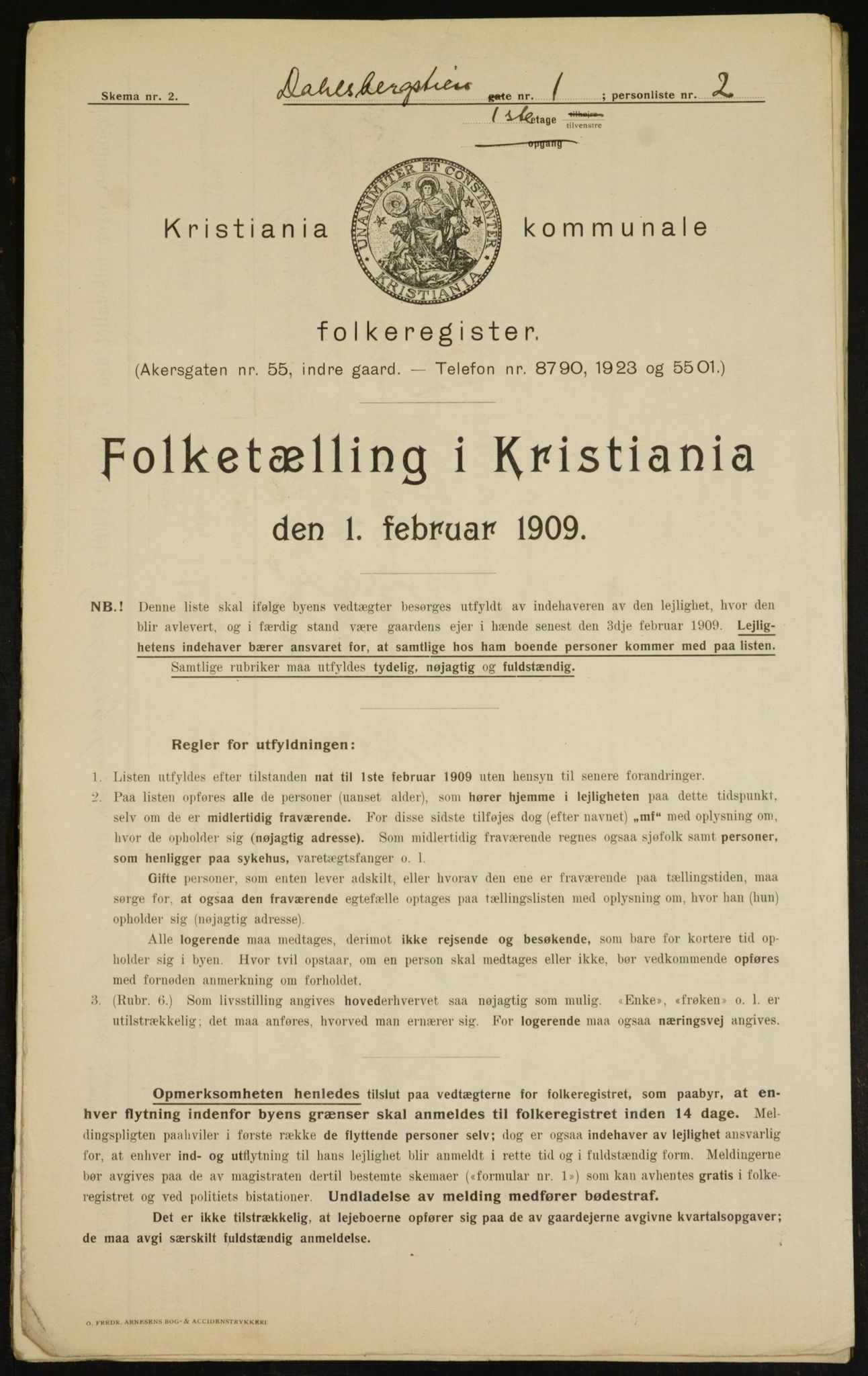 OBA, Municipal Census 1909 for Kristiania, 1909, p. 12742