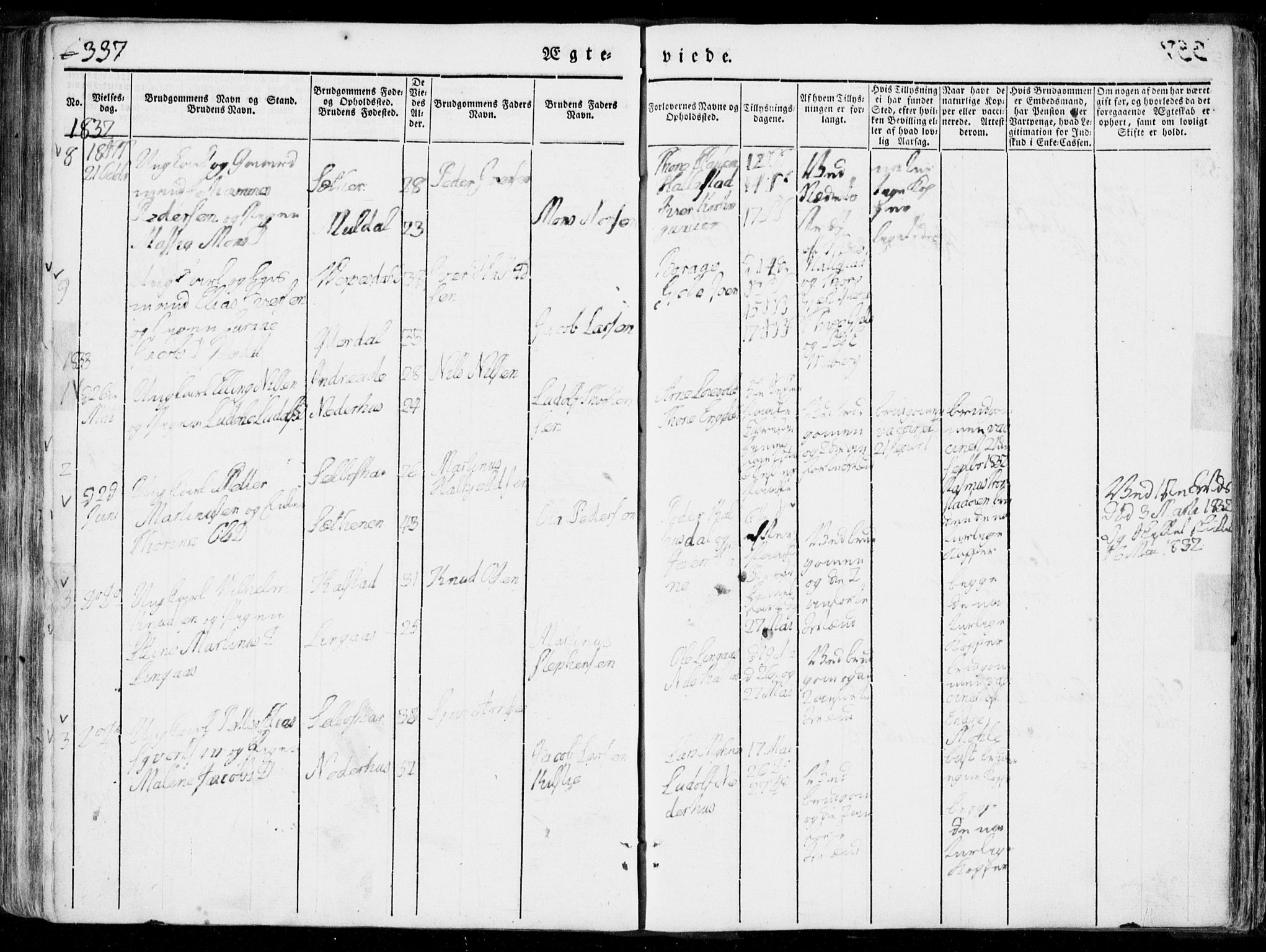 Ministerialprotokoller, klokkerbøker og fødselsregistre - Møre og Romsdal, SAT/A-1454/519/L0248: Parish register (official) no. 519A07, 1829-1860, p. 337