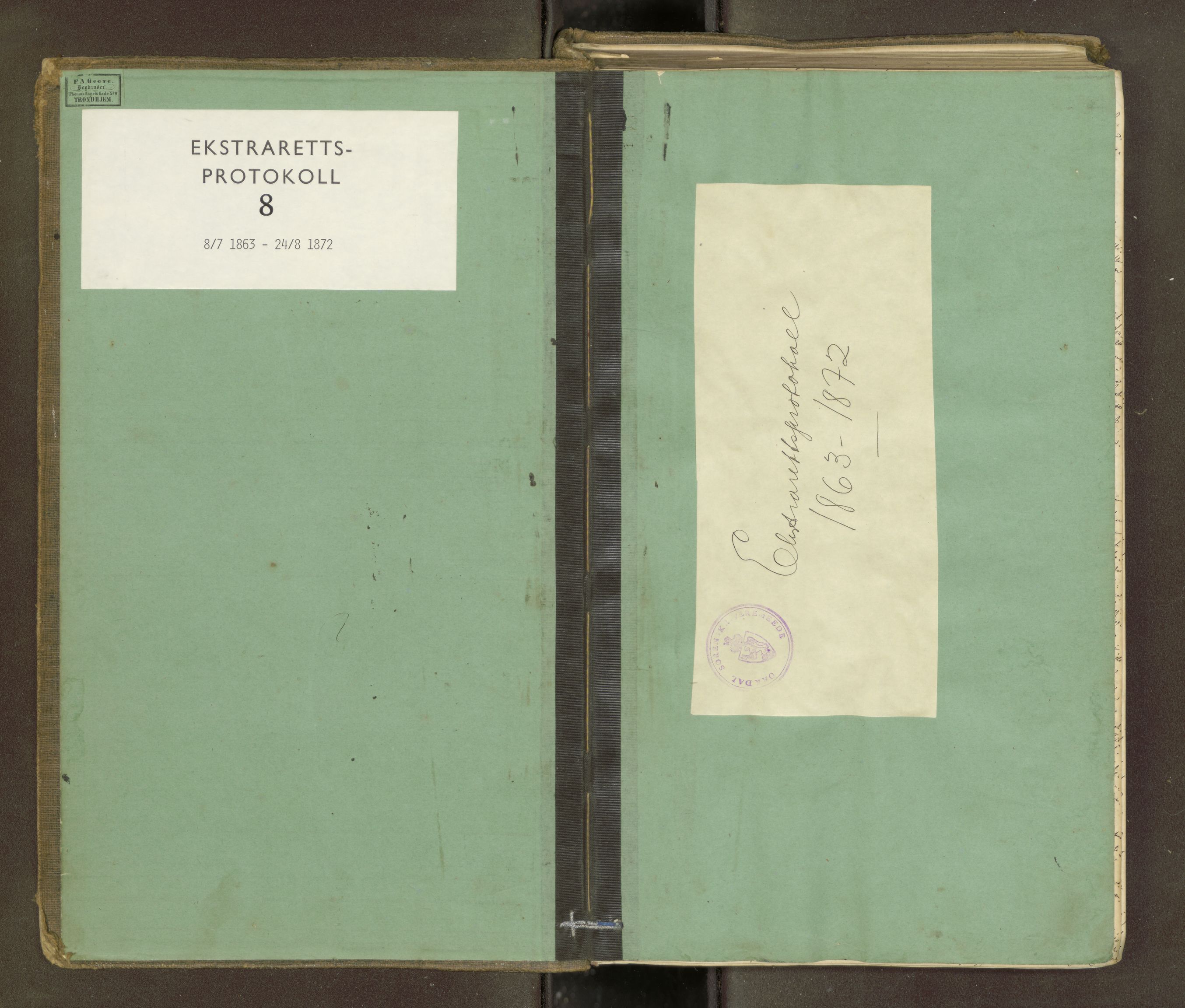 Orkdal sorenskriveri, SAT/A-4169/1/1/1B/L0008: Ekstrarettsprotokoll, 1863-1872