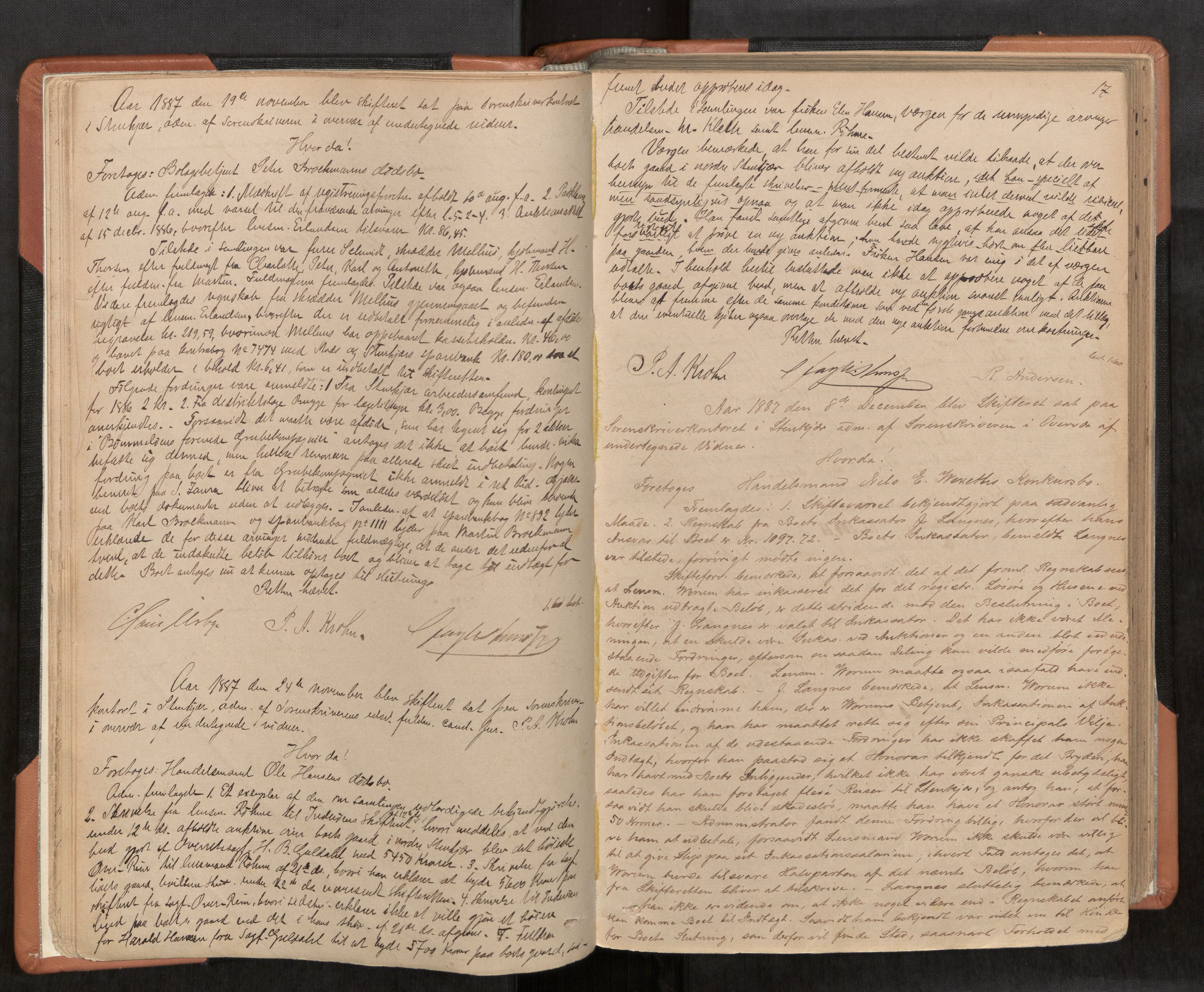 Inderøy sorenskriveri, AV/SAT-A-4147/1/3/3B/L0006: Skifteforhandlingsprotokoll, 1887-1898, p. 17