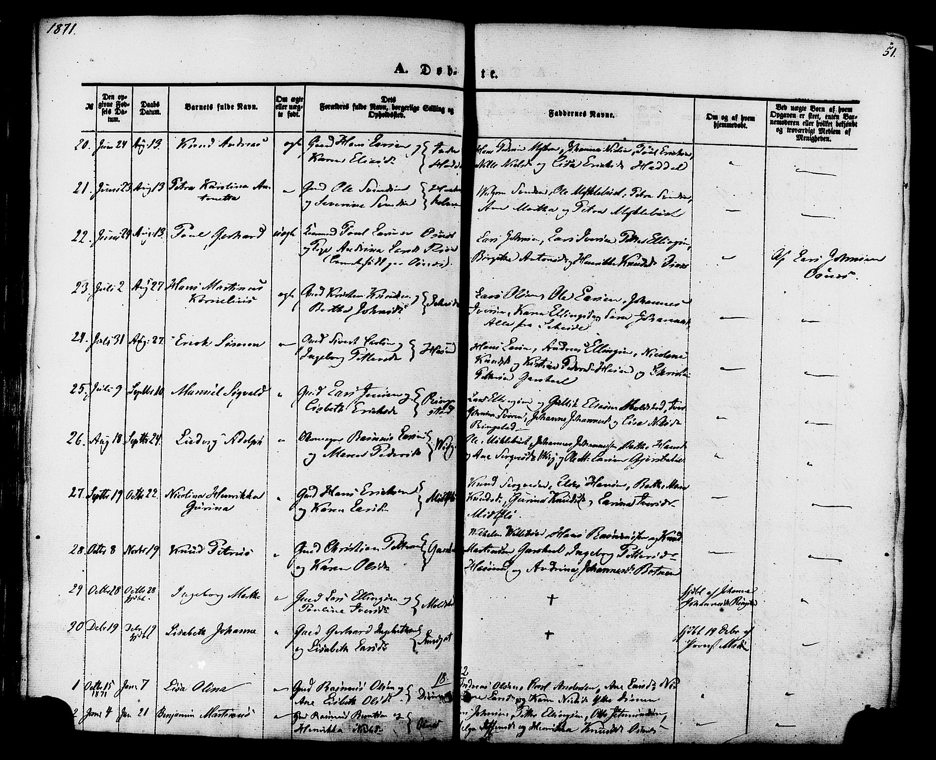 Ministerialprotokoller, klokkerbøker og fødselsregistre - Møre og Romsdal, AV/SAT-A-1454/509/L0105: Parish register (official) no. 509A03, 1848-1882, p. 51