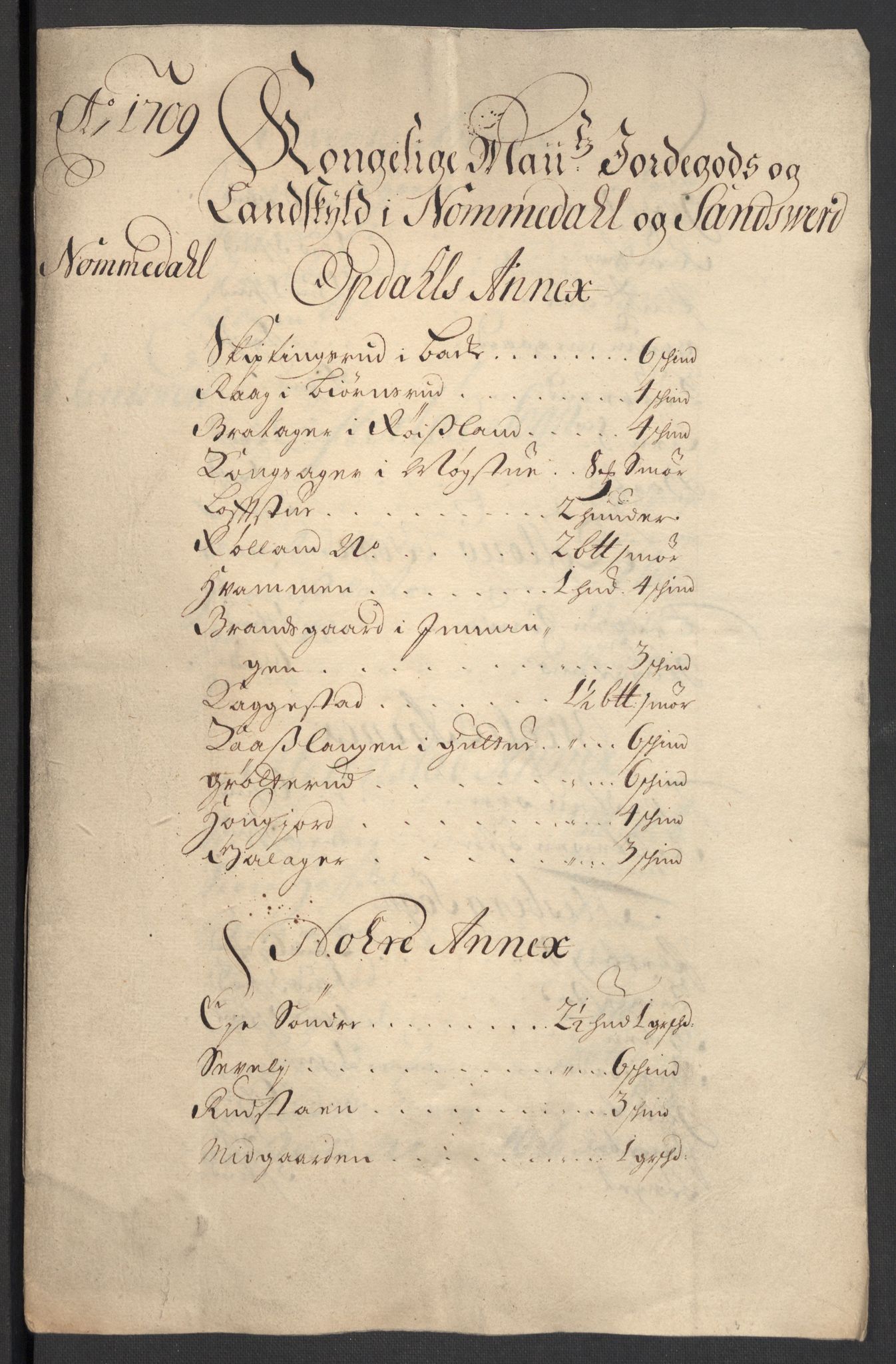 Rentekammeret inntil 1814, Reviderte regnskaper, Fogderegnskap, RA/EA-4092/R24/L1585: Fogderegnskap Numedal og Sandsvær, 1709-1710, p. 15