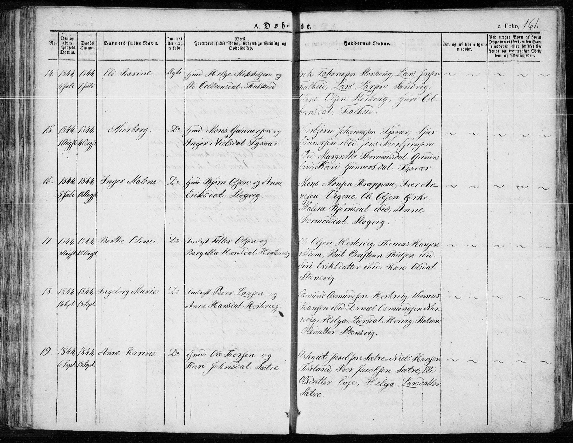 Tysvær sokneprestkontor, AV/SAST-A -101864/H/Ha/Haa/L0001: Parish register (official) no. A 1.1, 1831-1856, p. 161