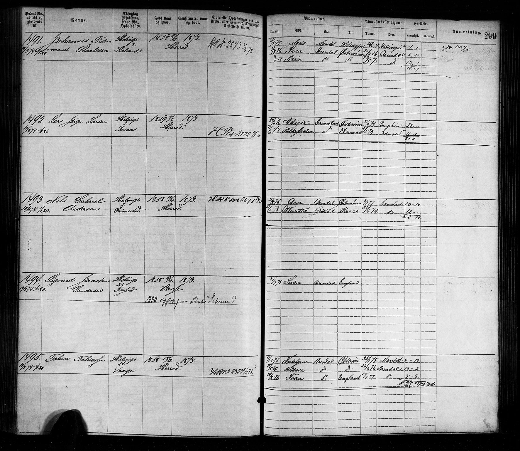 Farsund mønstringskrets, AV/SAK-2031-0017/F/Fa/L0001: Annotasjonsrulle nr 1-1920 med register, M-1, 1869-1877, p. 331