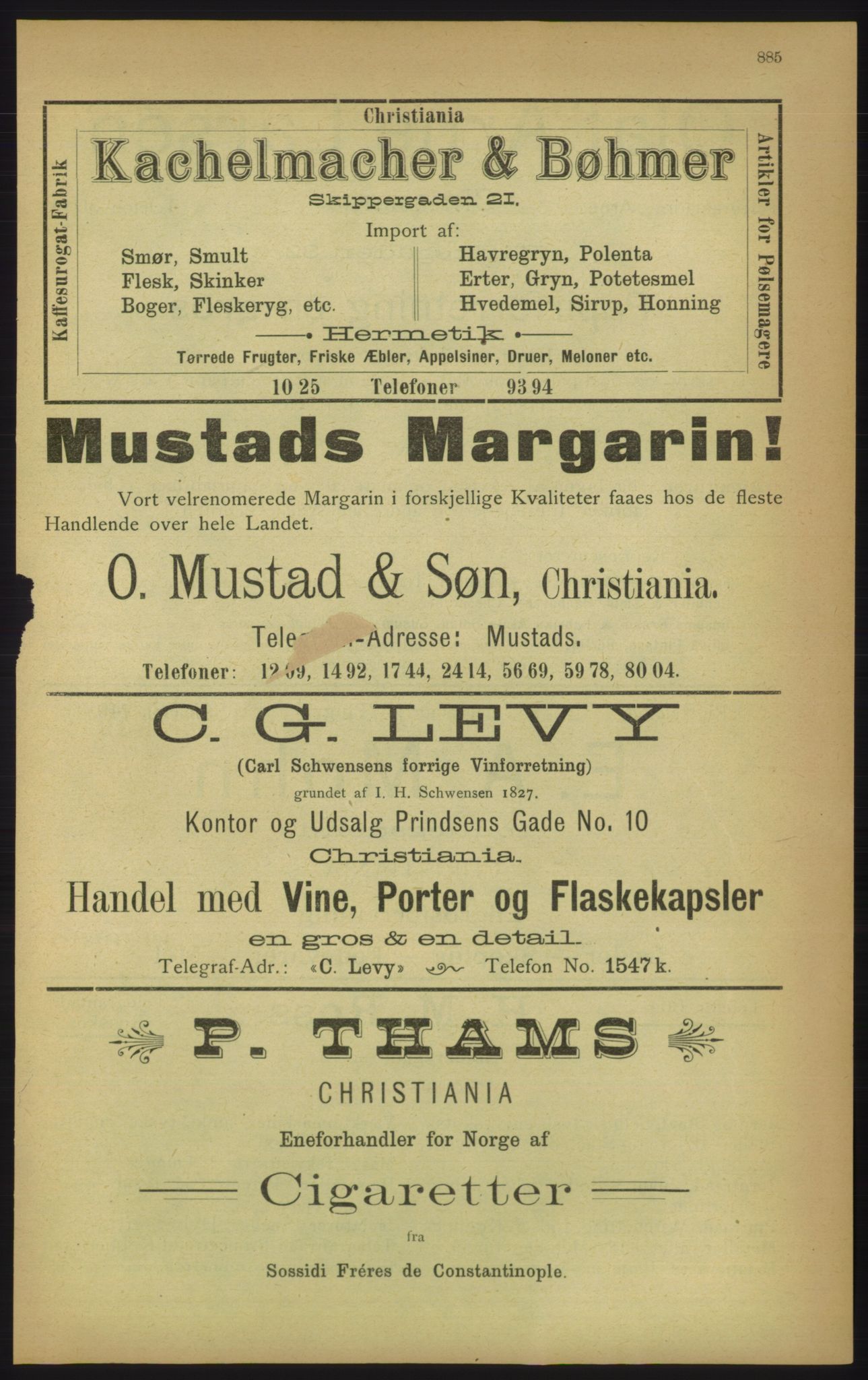 Kristiania/Oslo adressebok, PUBL/-, 1905, p. 885