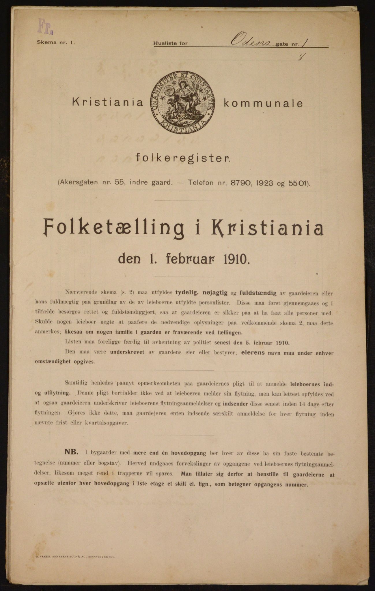 OBA, Municipal Census 1910 for Kristiania, 1910, p. 71871