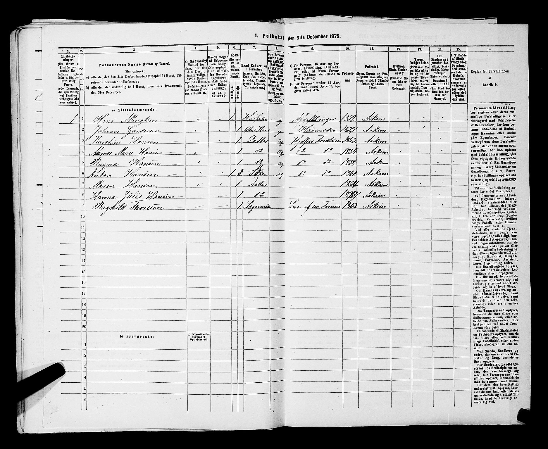 RA, 1875 census for 0124P Askim, 1875, p. 619