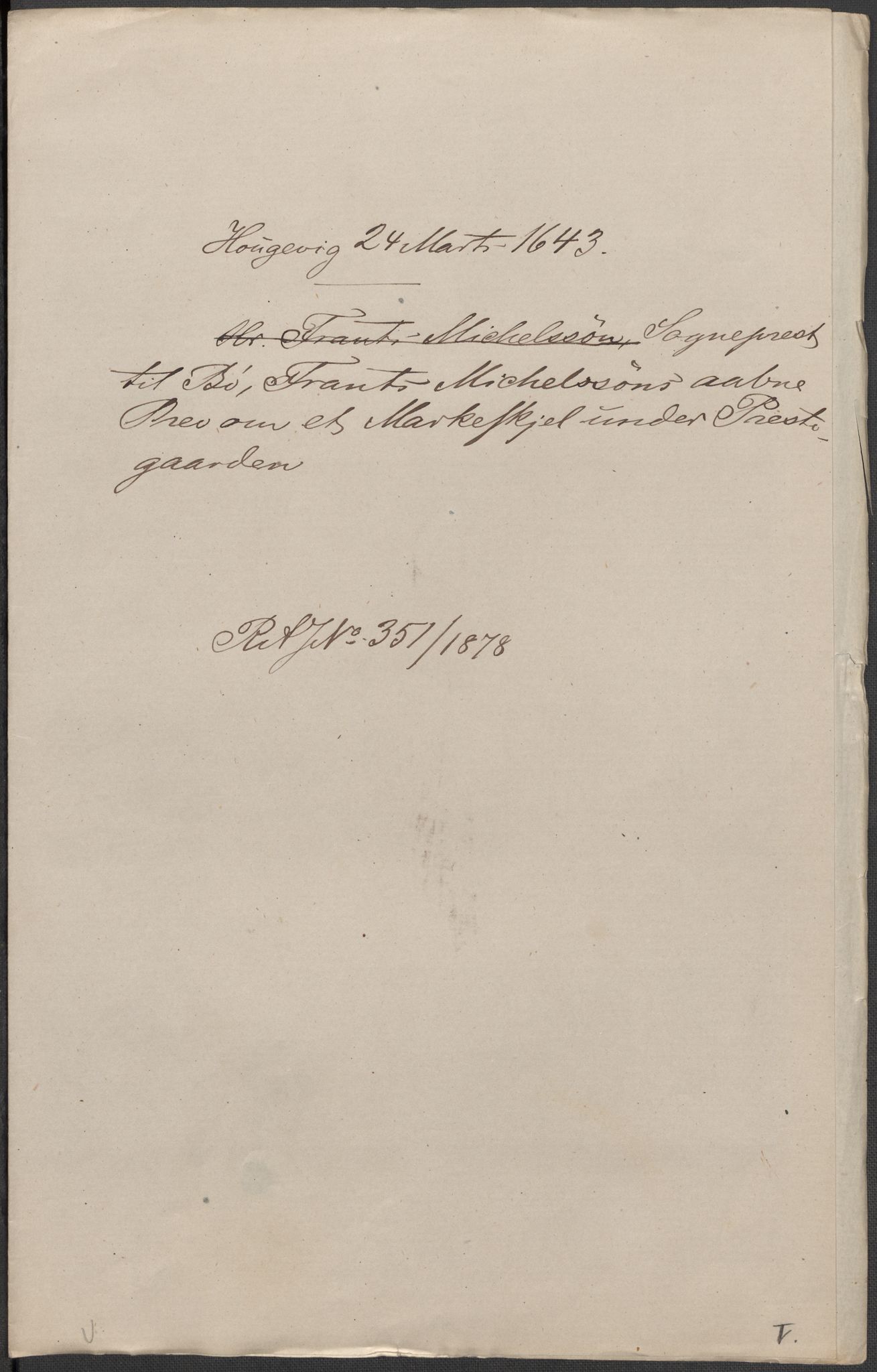 Riksarkivets diplomsamling, AV/RA-EA-5965/F15/L0027: Prestearkiv - Telemark, 1587-1738, p. 115