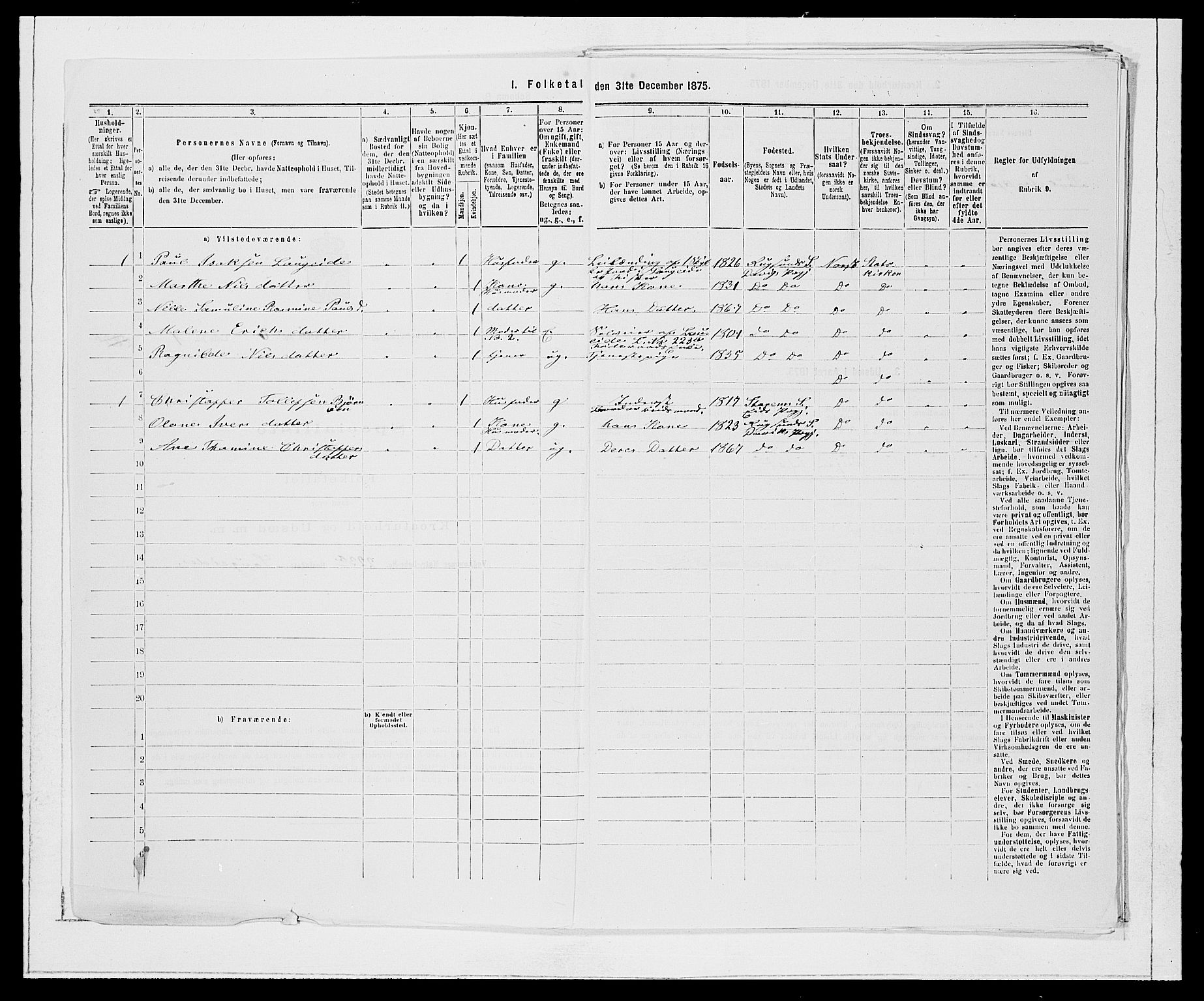 SAB, 1875 Census for 1442P Davik, 1875, p. 692