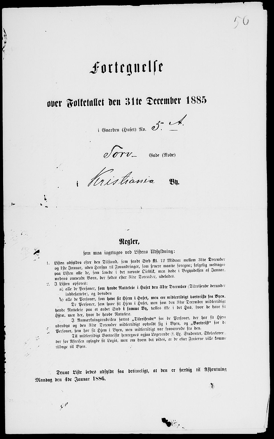 RA, 1885 census for 0301 Kristiania, 1885, p. 316