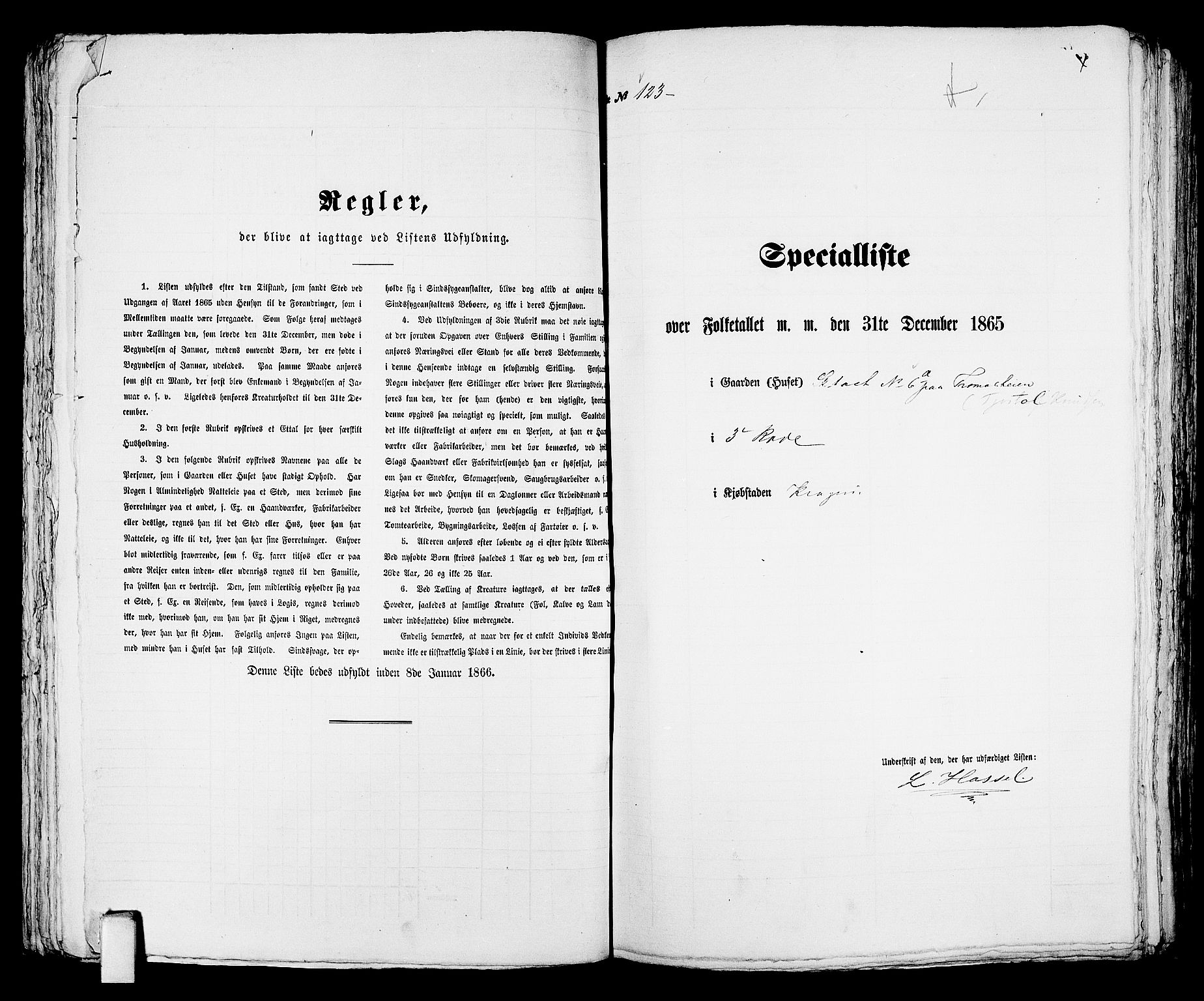 RA, 1865 census for Kragerø/Kragerø, 1865, p. 255