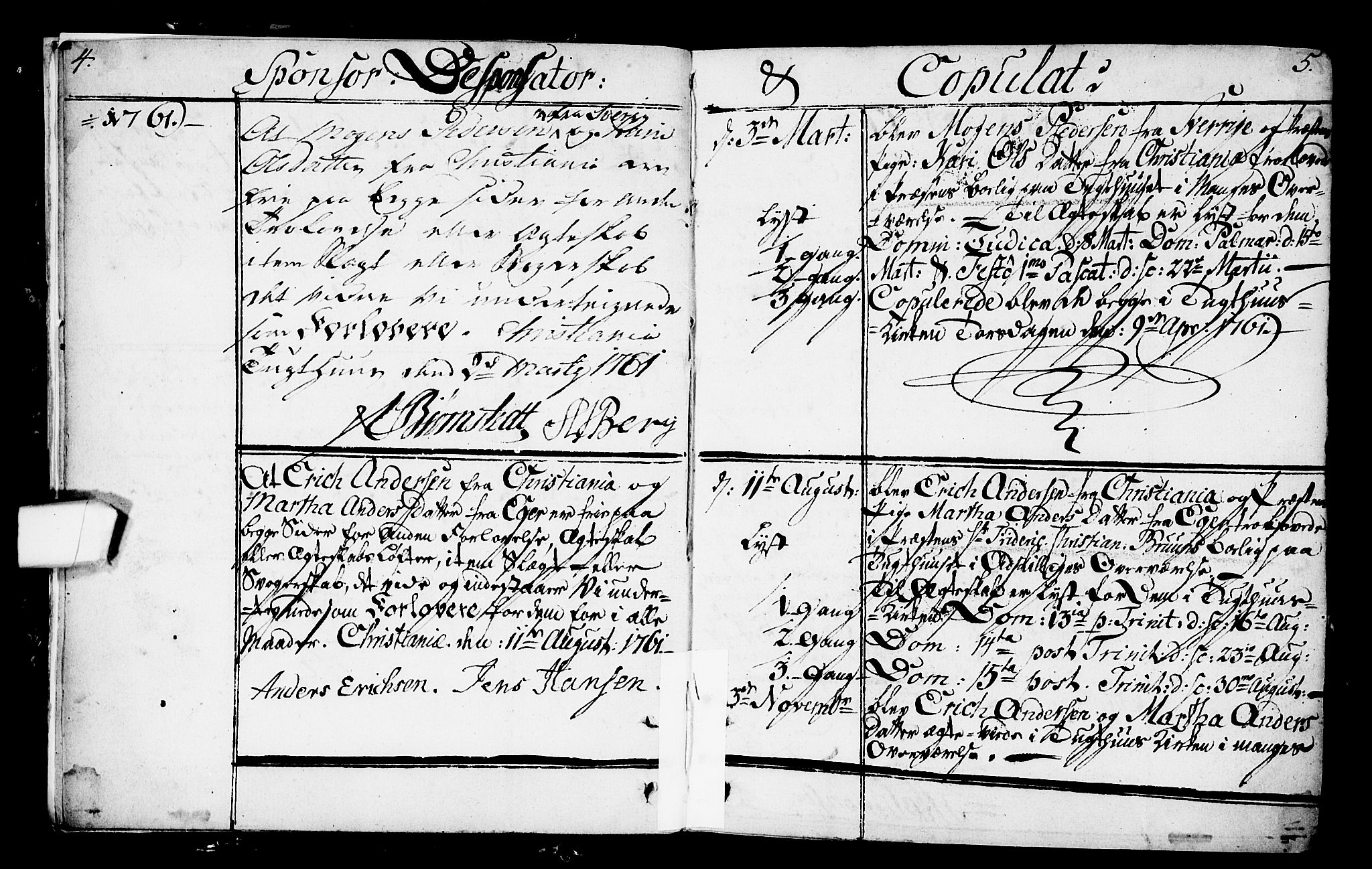 Kristiania tukthusprest Kirkebøker, SAO/A-10881/F/Fa/L0001: Parish register (official) no. 1, 1758-1828, p. 4-5