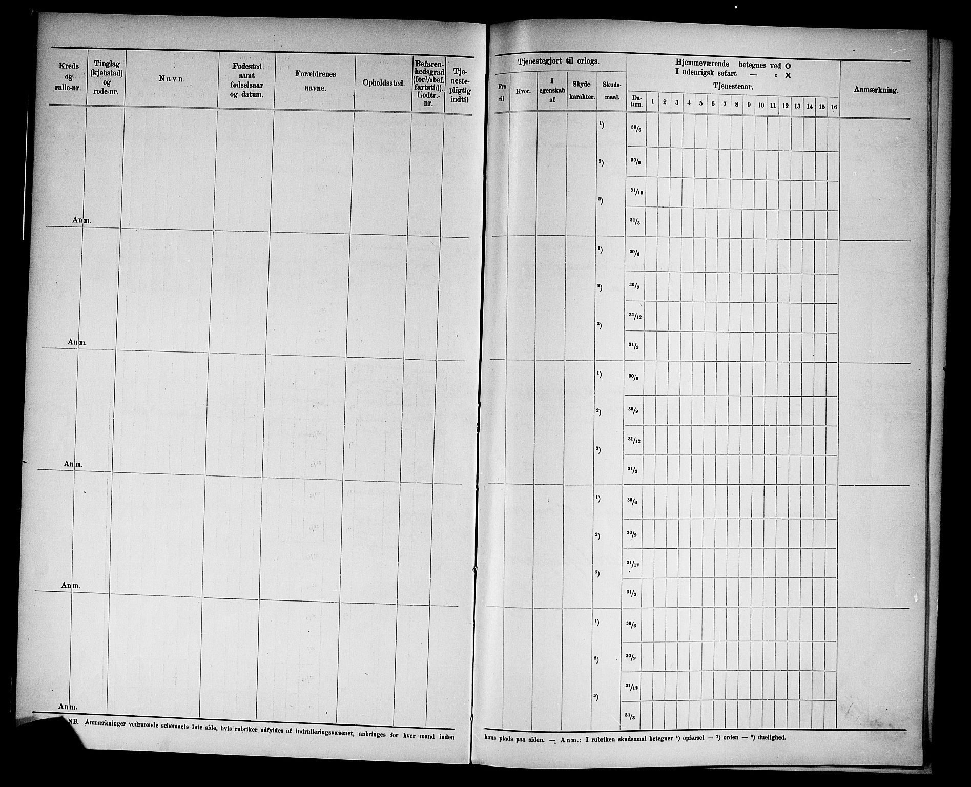 Kristiansand mønstringskrets, SAK/2031-0015/F/Fd/L0009: Rulle sjøvernepliktige, C-9, 1907, p. 16