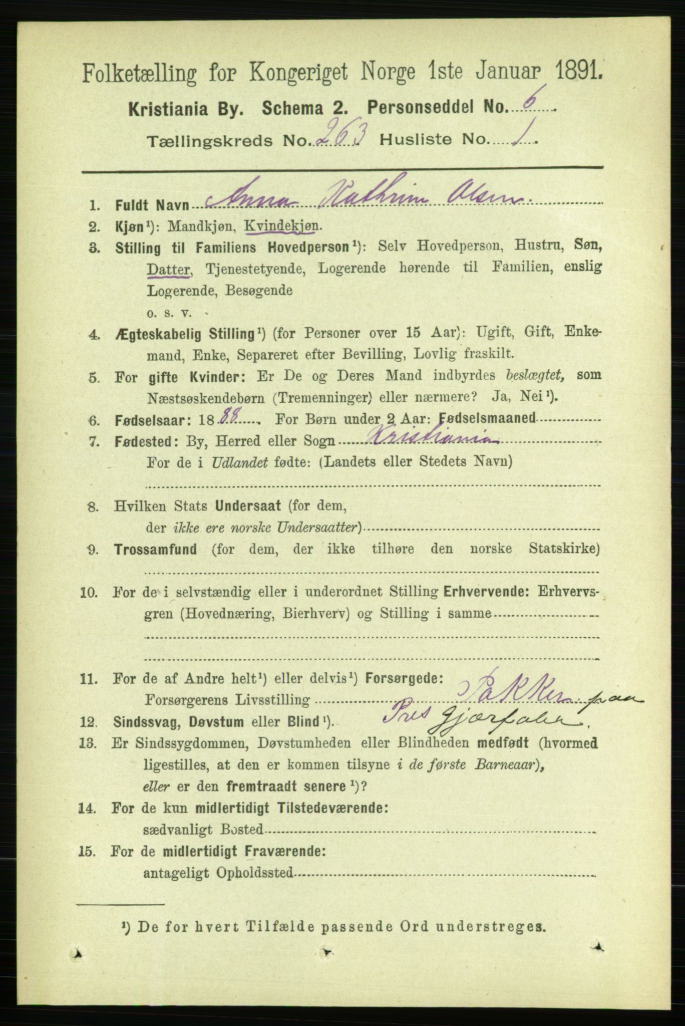 RA, 1891 census for 0301 Kristiania, 1891, p. 159702