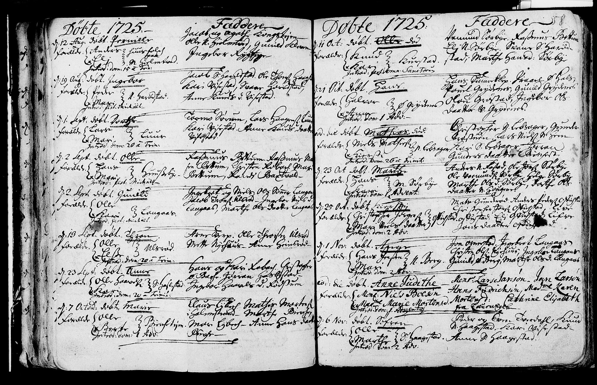Våle kirkebøker, SAKO/A-334/F/Fa/L0002: Parish register (official) no. I 2, 1705-1732, p. 58