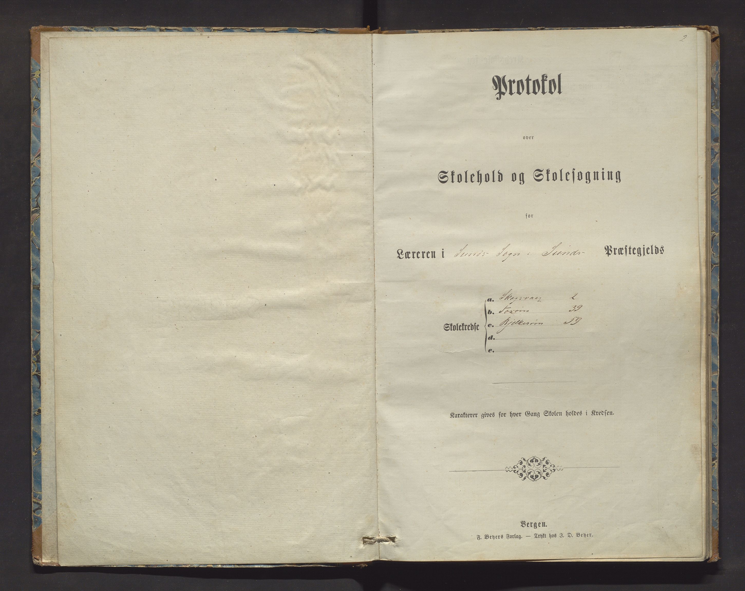 Sund kommune. Barneskulane, IKAH/1245-231/F/Fa/L0010: Skuleprotokoll for Skogsvåg, Tyssøy og Bjelkarøy, 1872-1888