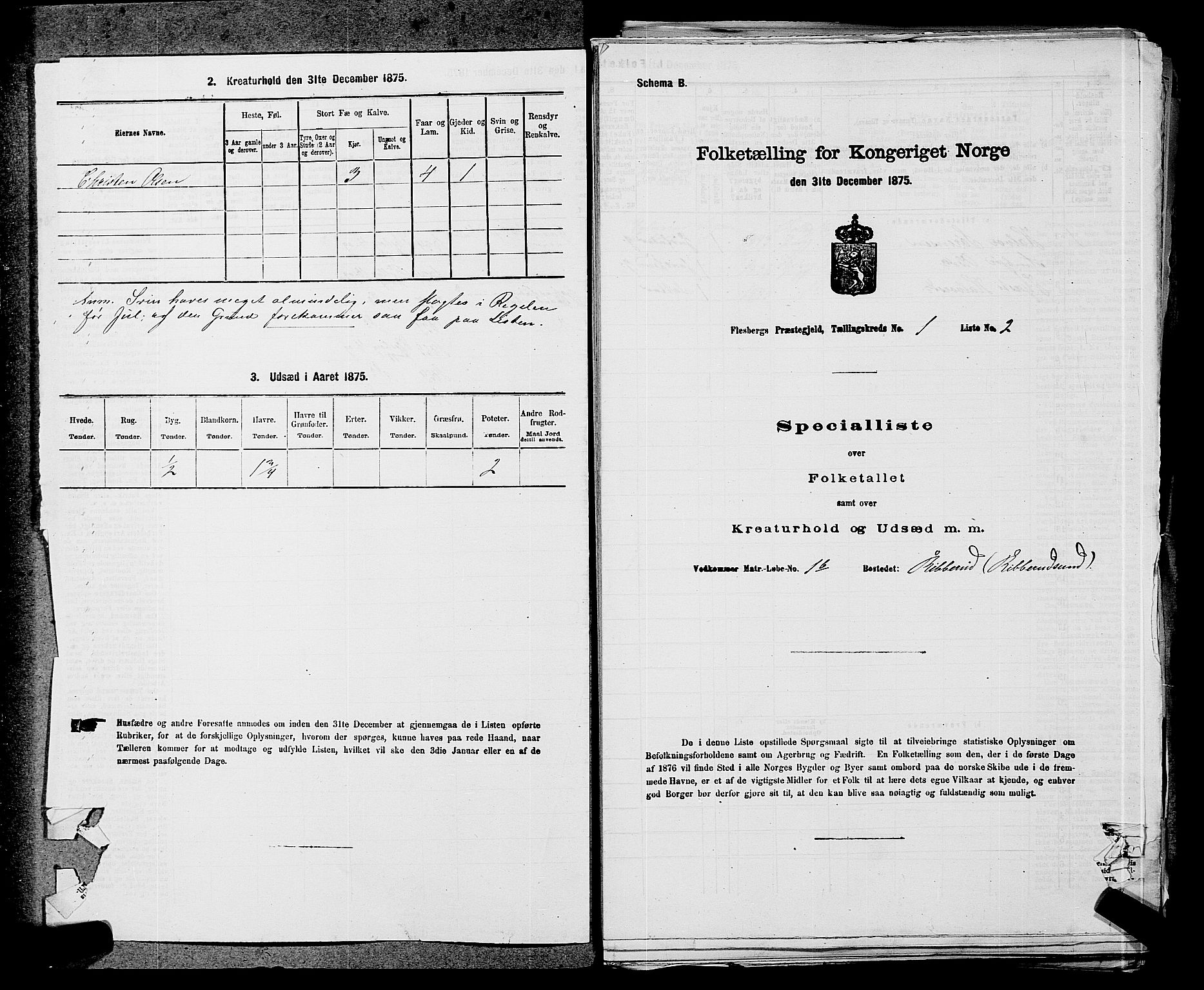 SAKO, 1875 census for 0631P Flesberg, 1875, p. 56