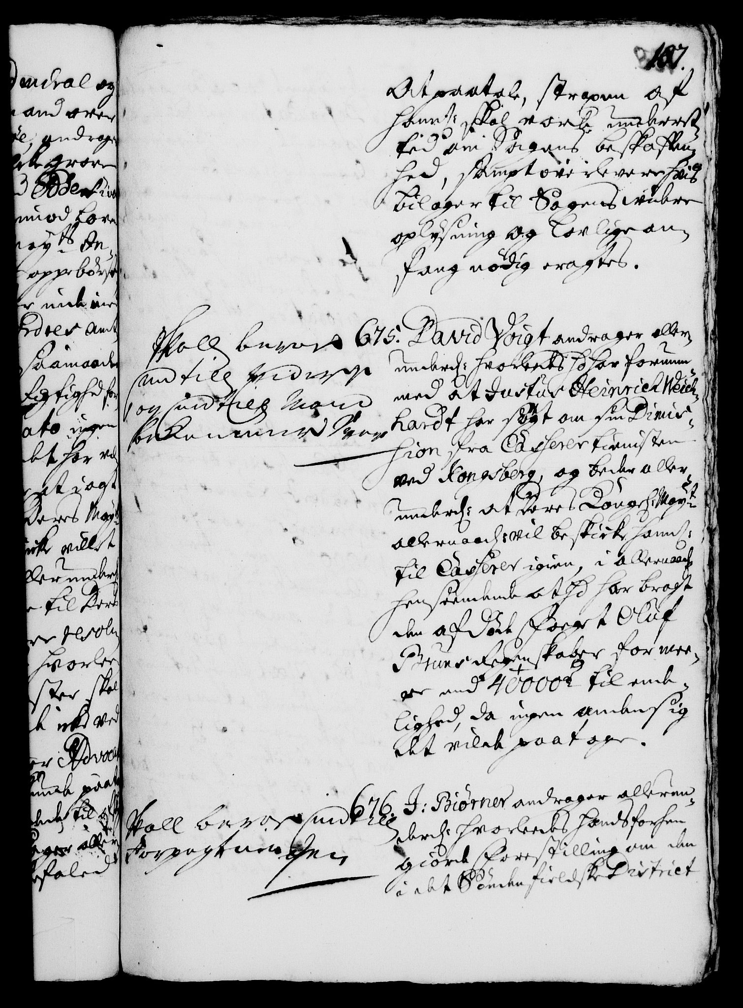 Rentekammeret, Kammerkanselliet, RA/EA-3111/G/Gh/Gha/L0003: Norsk ekstraktmemorialprotokoll, sak. 600-765 (merket RK 53.48), 1720-1721, p. 107