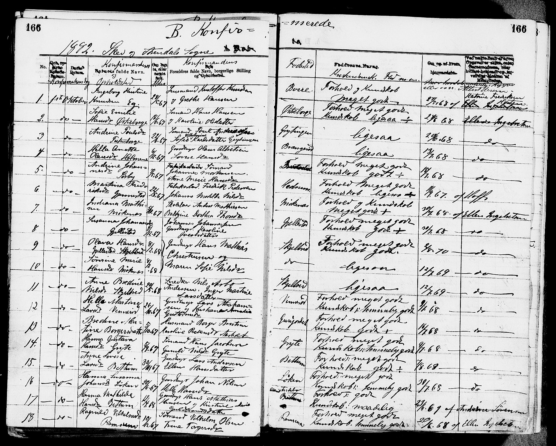 Stokke kirkebøker, SAKO/A-320/F/Fa/L0009: Parish register (official) no. I 9, 1872-1883, p. 166