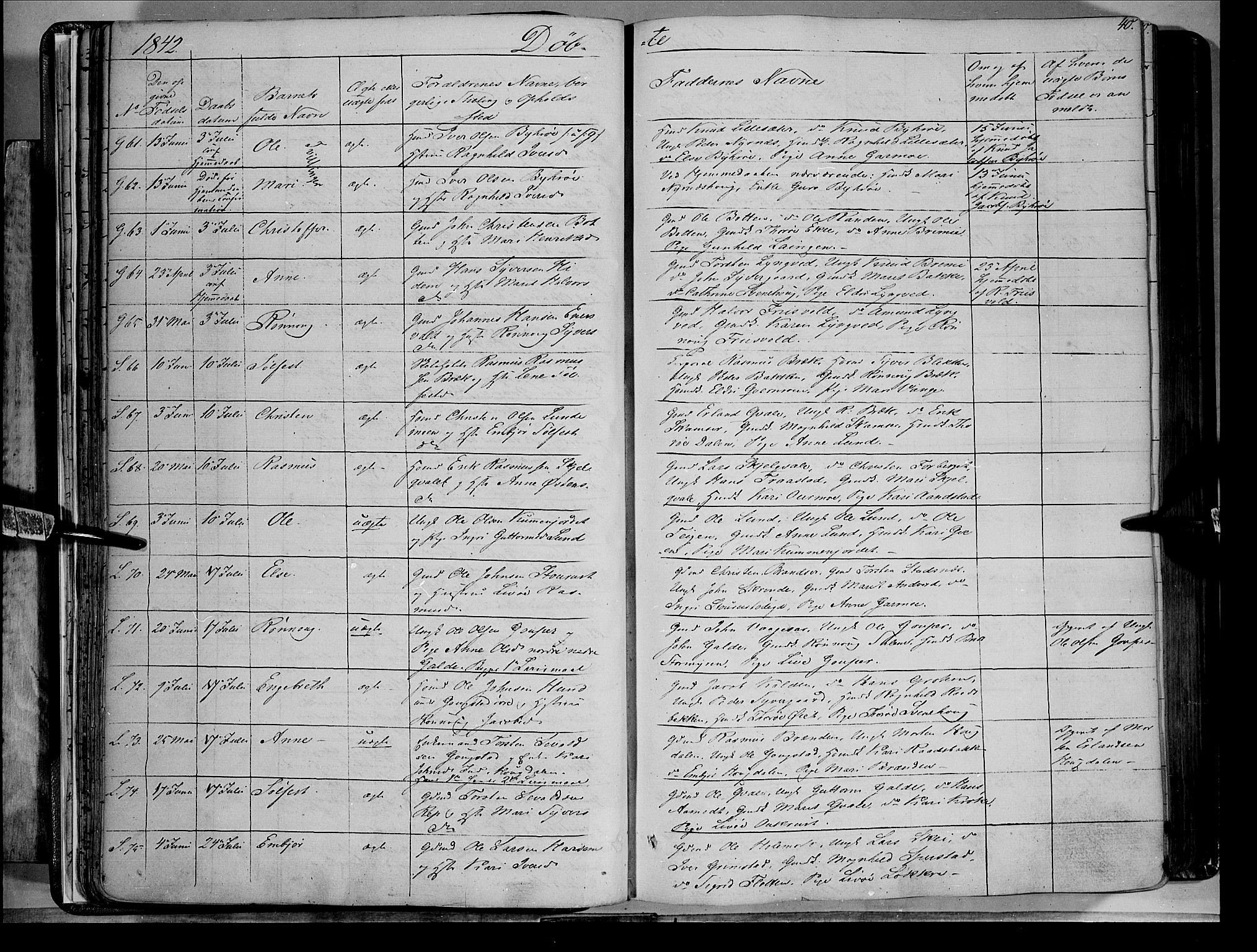 Lom prestekontor, AV/SAH-PREST-070/K/L0006: Parish register (official) no. 6A, 1837-1863, p. 40