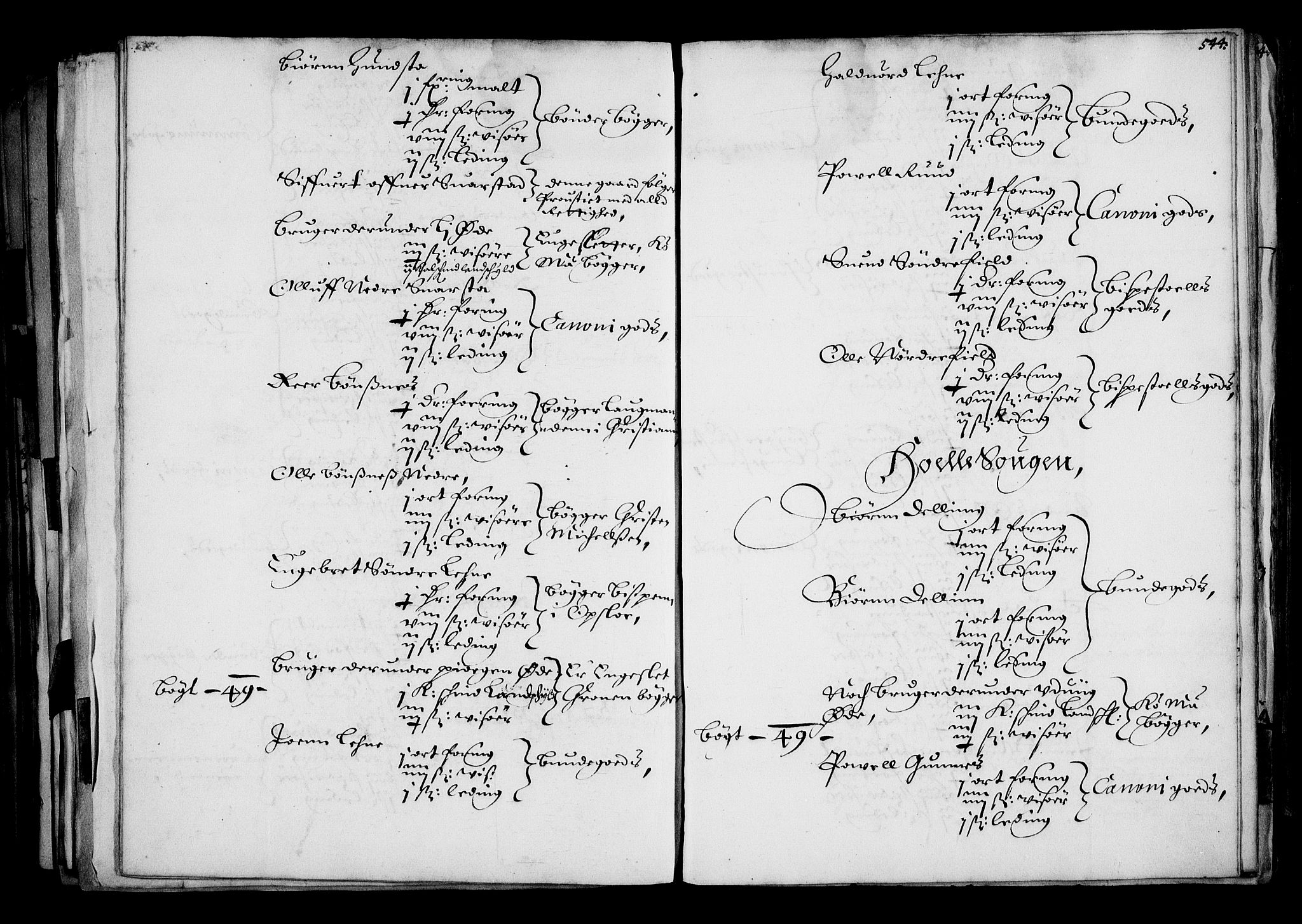 Rentekammeret inntil 1814, Realistisk ordnet avdeling, AV/RA-EA-4070/N/Na/L0001: [XI f]: Akershus stifts jordebok, 1652, p. 543b-544a