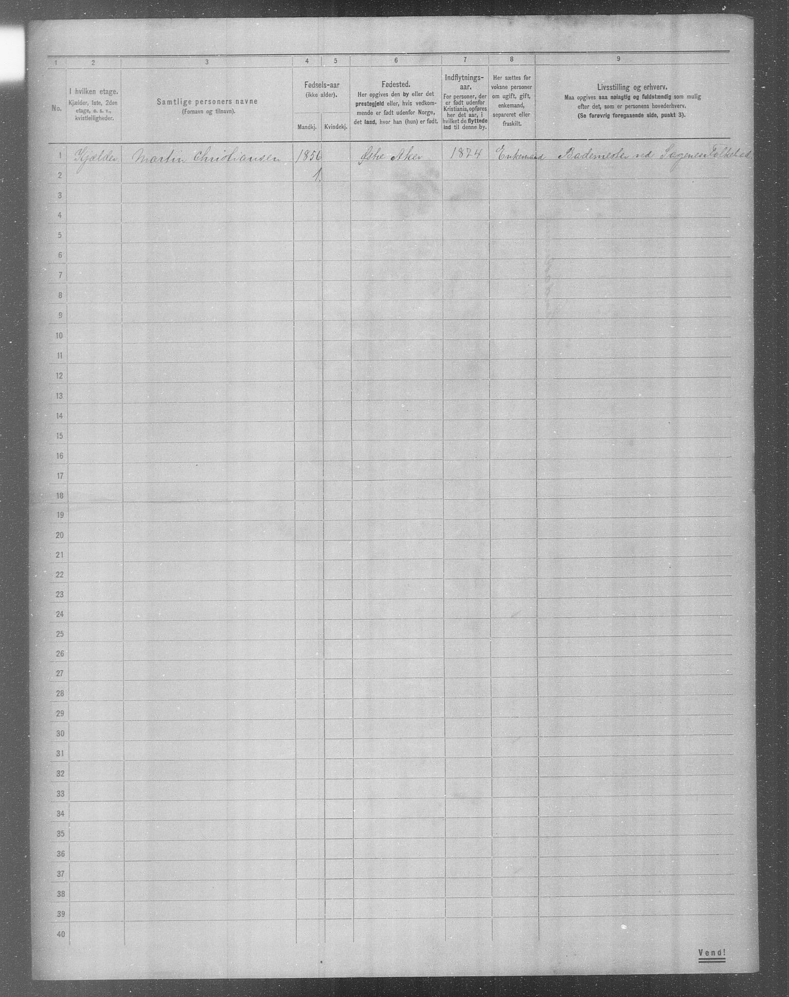 OBA, Municipal Census 1904 for Kristiania, 1904, p. 16721