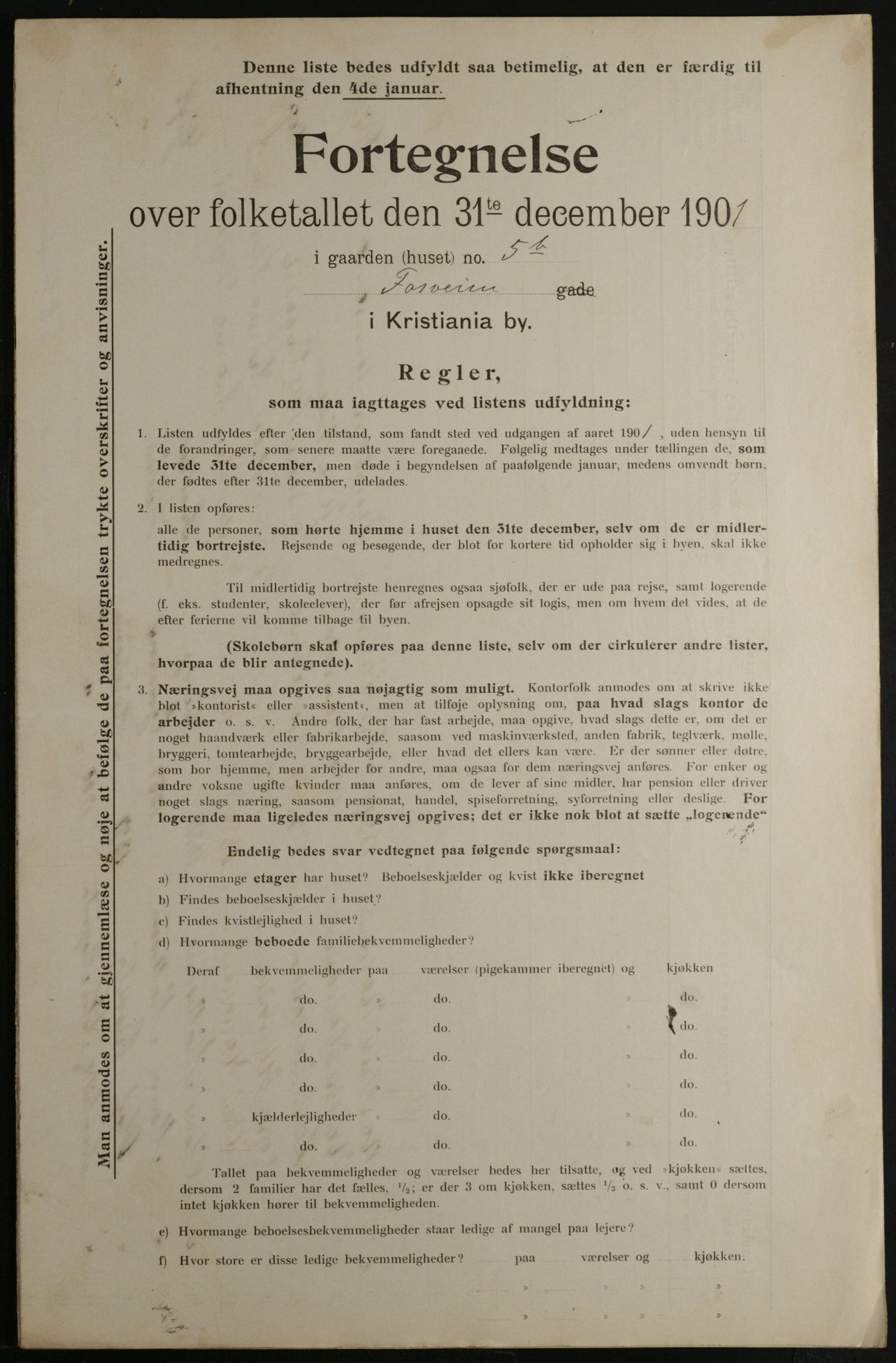 OBA, Municipal Census 1901 for Kristiania, 1901, p. 4034