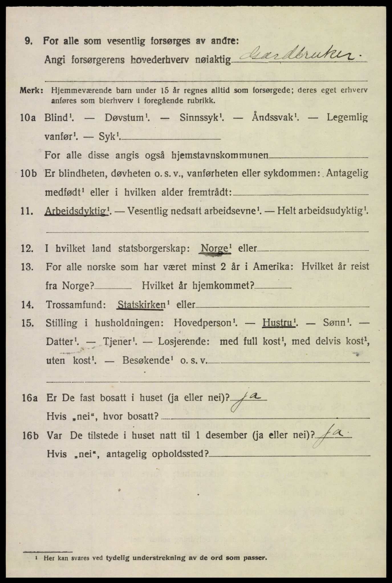 SAK, 1920 census for Spind, 1920, p. 1606
