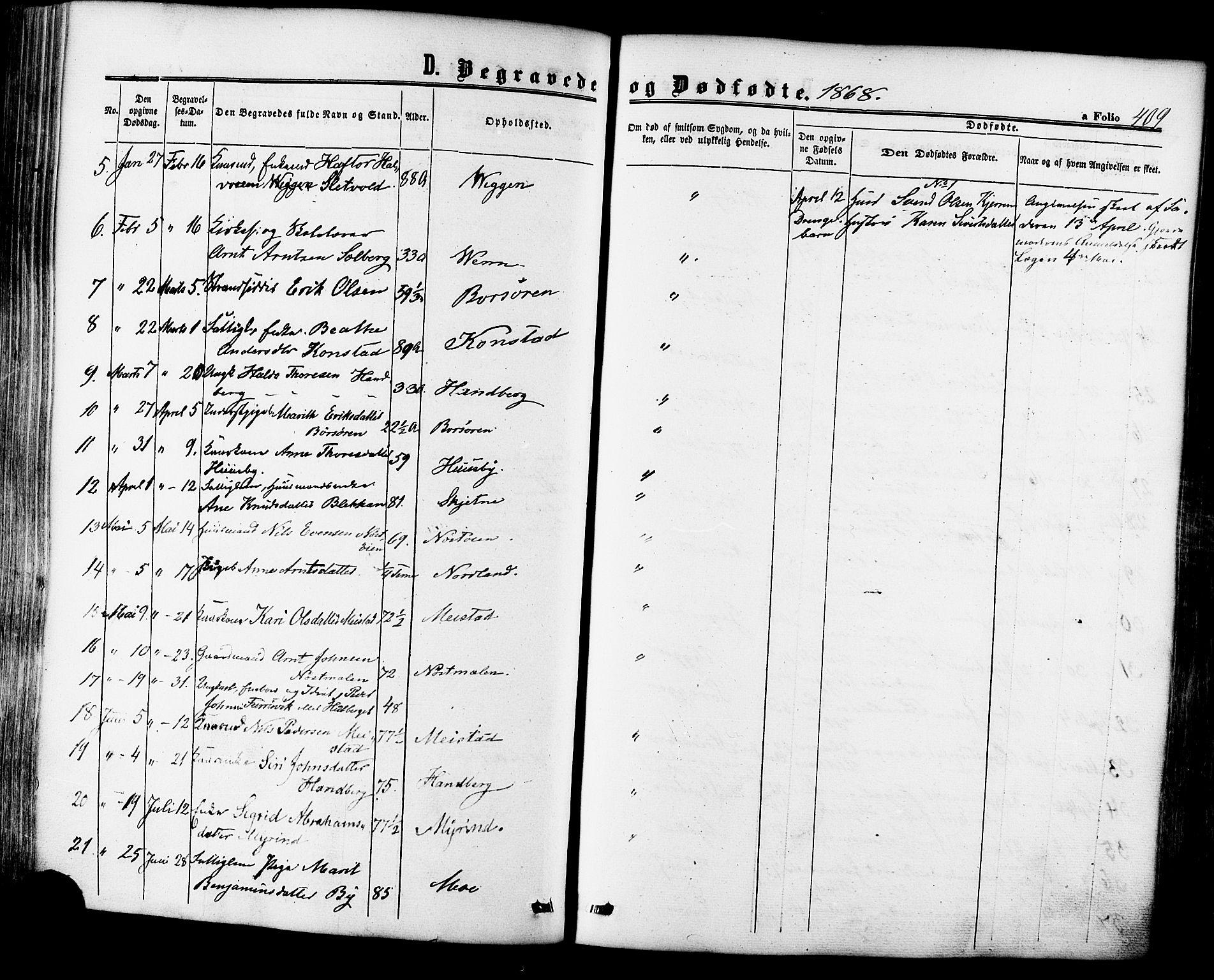 Ministerialprotokoller, klokkerbøker og fødselsregistre - Sør-Trøndelag, SAT/A-1456/665/L0772: Parish register (official) no. 665A07, 1856-1878, p. 409