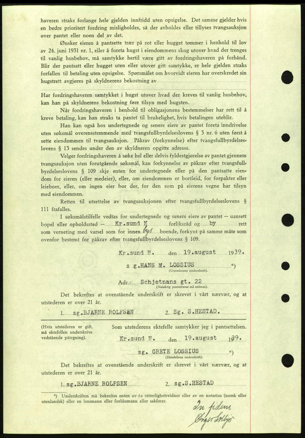 Kristiansund byfogd, SAT/A-4587/A/27: Mortgage book no. 31, 1938-1939, Diary no: : 683/1939