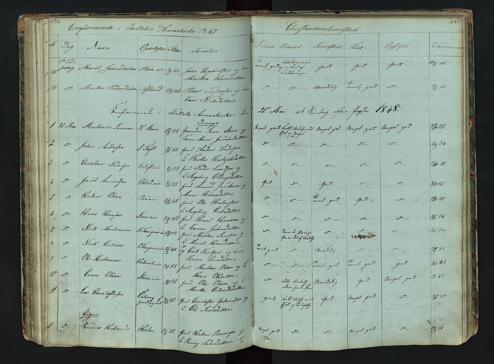 Gausdal prestekontor, SAH/PREST-090/H/Ha/Hab/L0006: Parish register (copy) no. 6, 1846-1893, p. 204-205