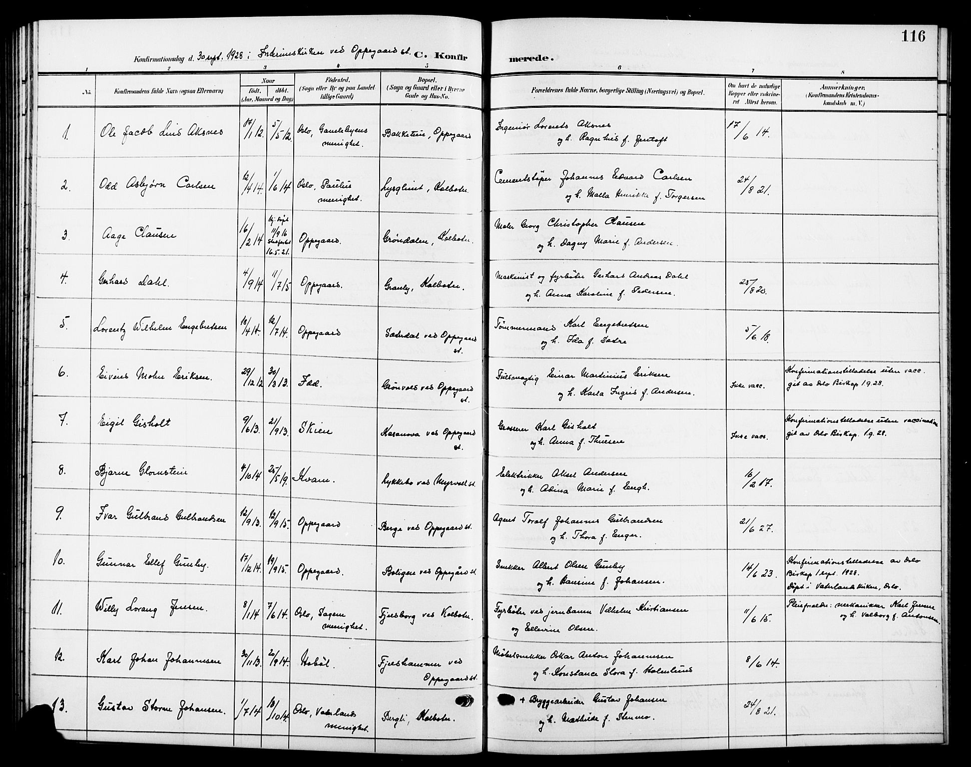 Nesodden prestekontor Kirkebøker, SAO/A-10013/G/Gb/L0001: Parish register (copy) no. II 1, 1905-1924, p. 116