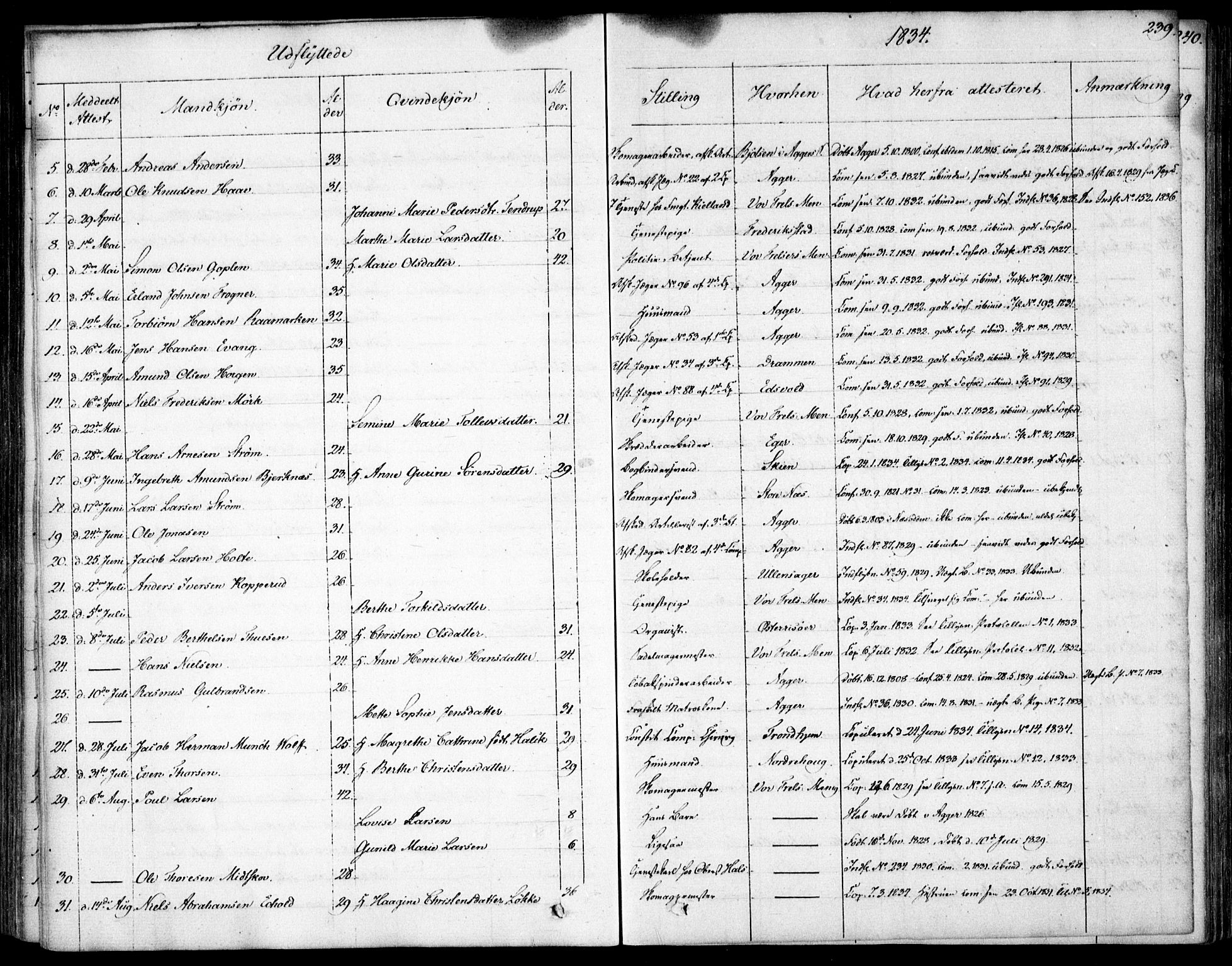 Garnisonsmenigheten Kirkebøker, AV/SAO-A-10846/F/Fa/L0007: Parish register (official) no. 7, 1828-1881, p. 239